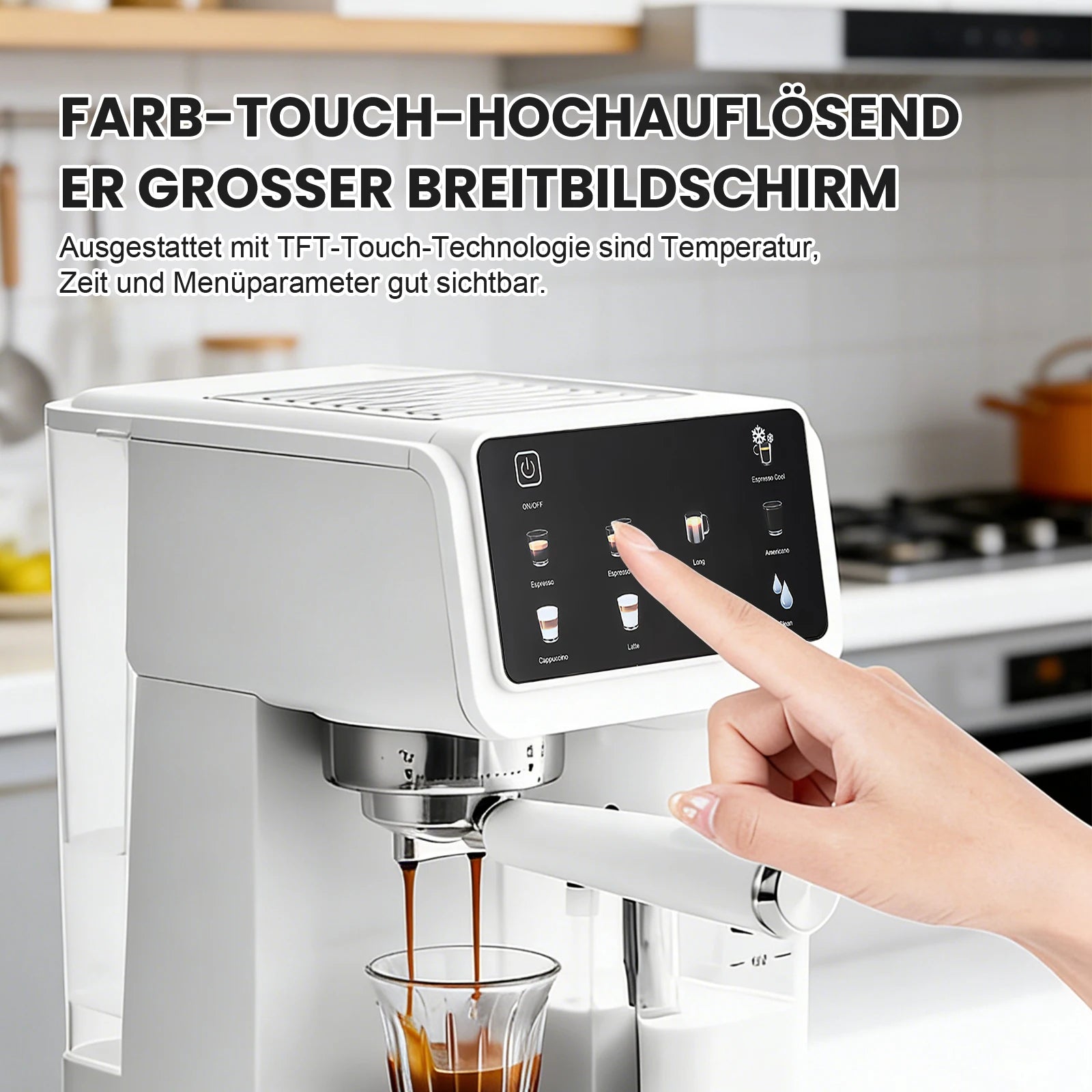 Espresso Coffee Maker – Automatic Portafilter – White | KIMLUD