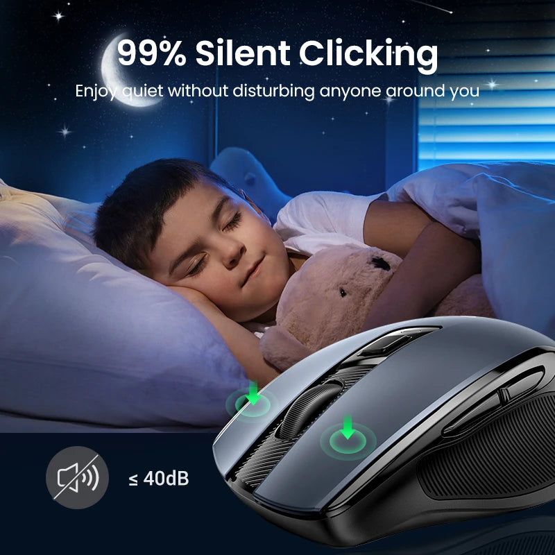 Matte Ergonomic Wireless Mouse Bluetooth 5.0 4000DPI — Deep Blue-Gray | KIMLUD