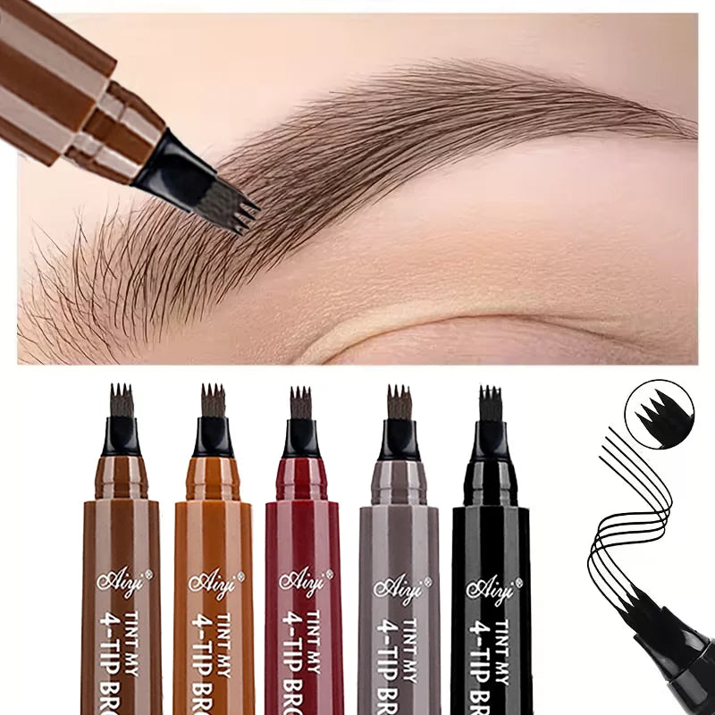 Four-Pronged Eyebrow Pencil Waterproof Long-Lasting Non-Decoloring Four-Pronged Wild Eyebrow Pencil Liquid Water Eyebrow Pencil