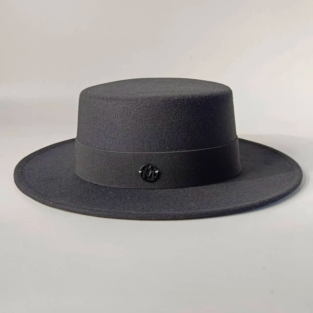 French Felt Flat-Top Wide-Brim Hat — Ivory | KIMLUD