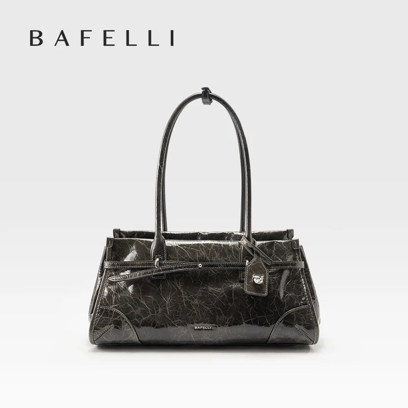 Oil Wax Leather Boston Bag Crossbody — Cognac | KIMLUD