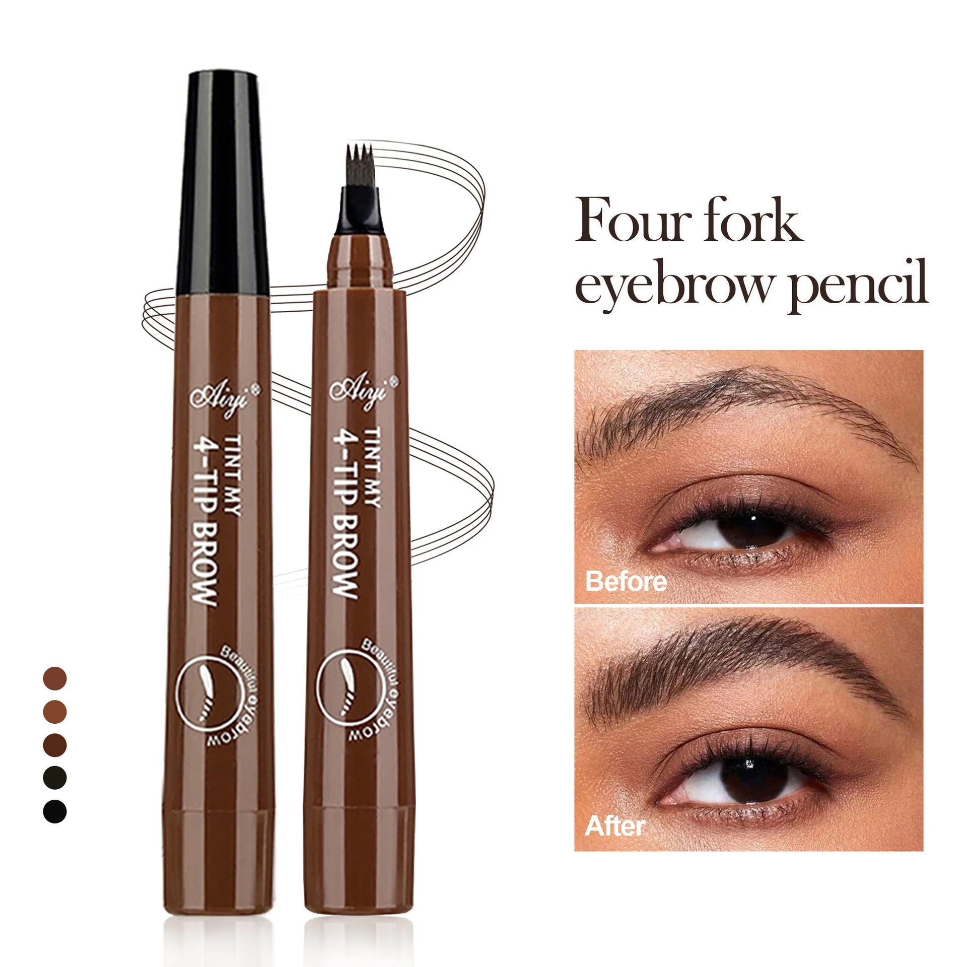 Four-Pronged Eyebrow Pencil Waterproof Long-Lasting Non-Decoloring Four-Pronged Wild Eyebrow Pencil Liquid Water Eyebrow Pencil