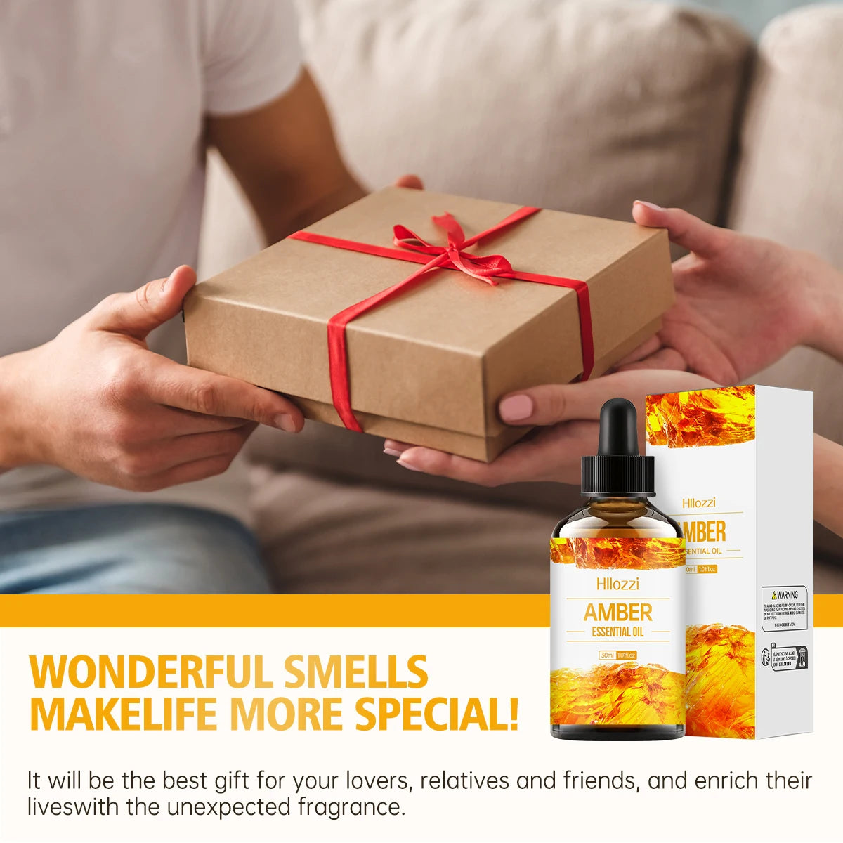 Amber essential oil, a natural fragrance, is suitable for body massage treatments and hair care. It can also be used in diffuser