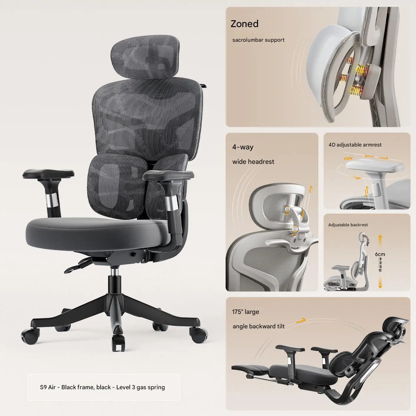 Ergonomic Office Chair High Back Gaming Computer Chair Adjustable Height Rotatable Metal Frame — Black | KIMLUD