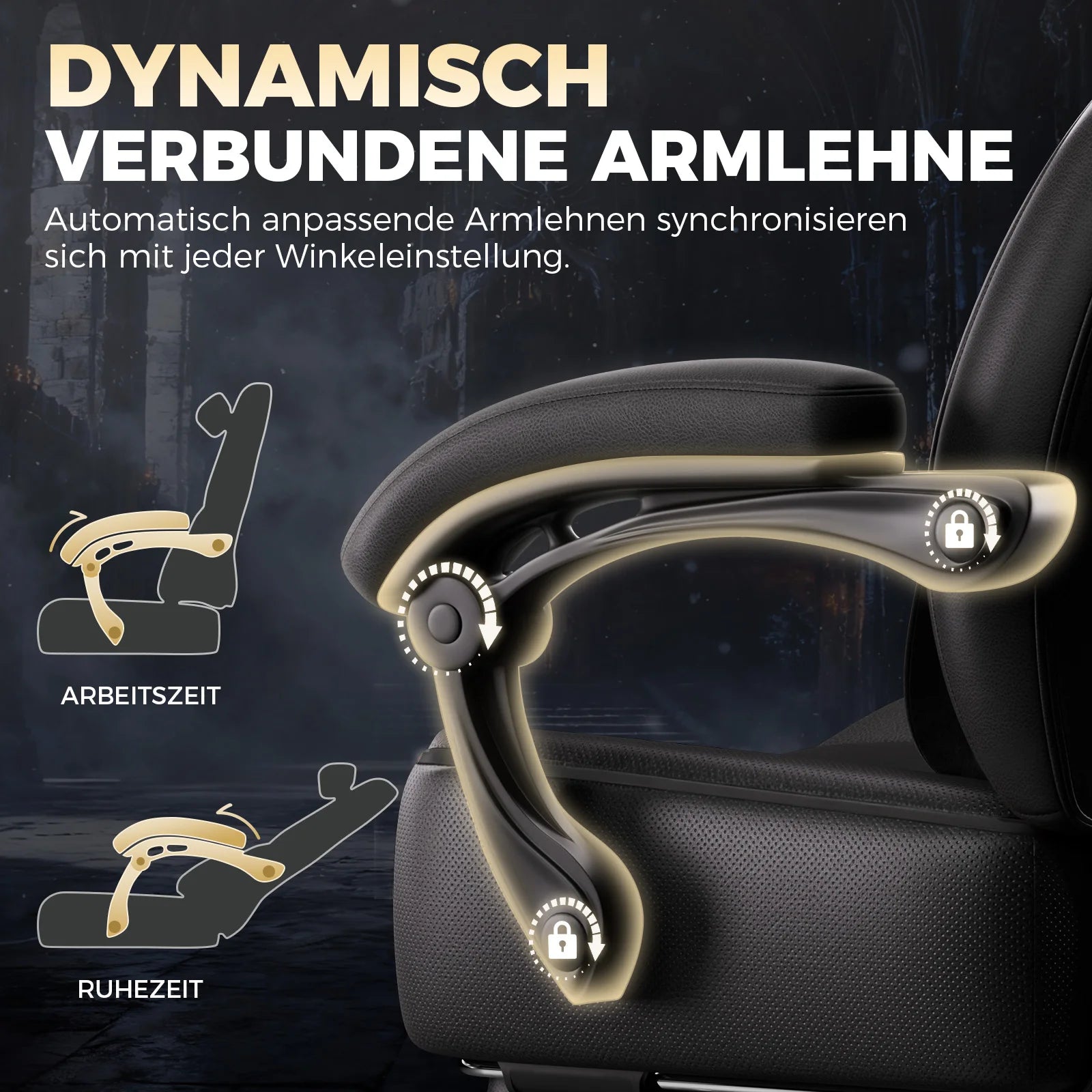Gaming Chair – Height Adjustable Ergonomic – Synthetic Leather | KIMLUD