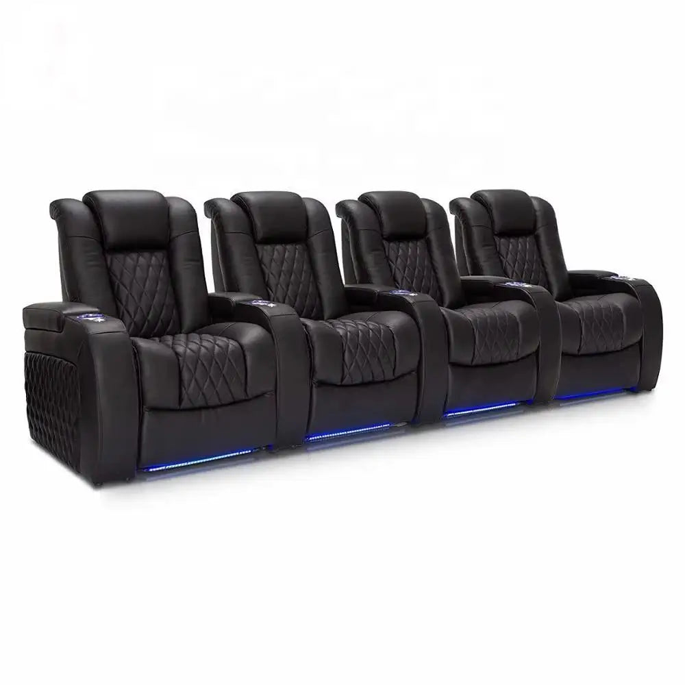 Minimalist Cinema Sofa 3-Seater Electric Recliner — White | KIMLUD