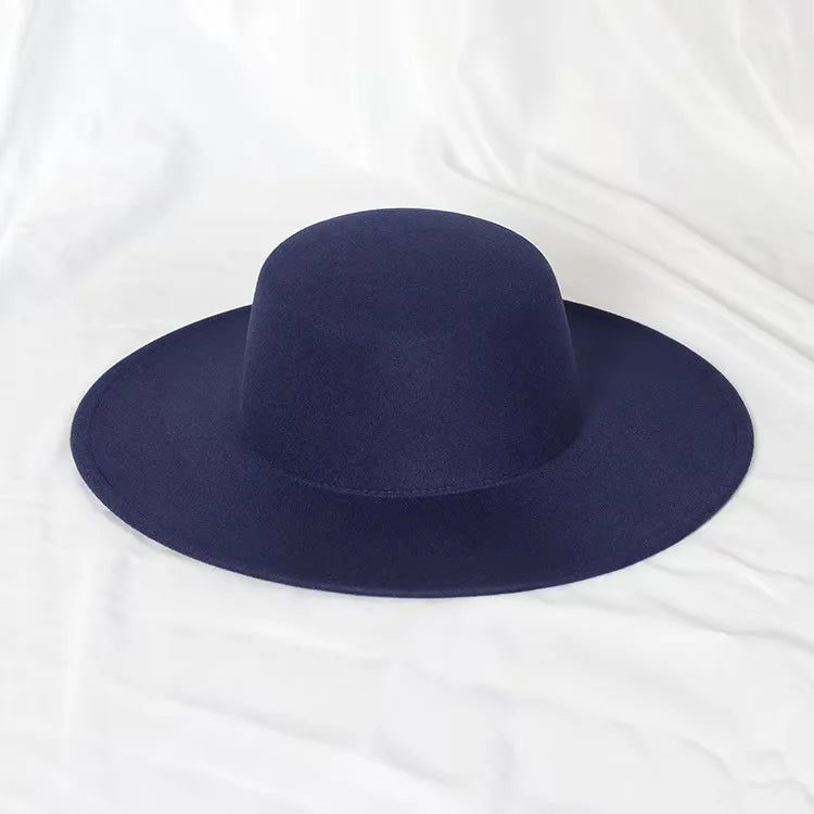 Flat top French fedora classic men's and women's jazz hat Panama hat church hat chapeau femme hats for woman