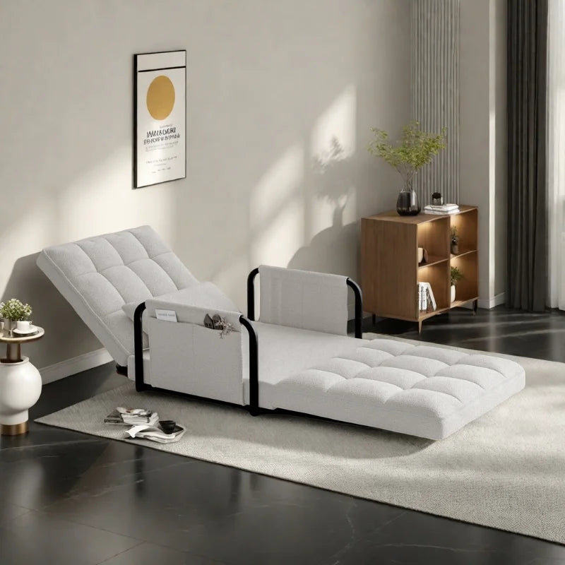 Velvet Chauffeuse Armchair With 5-Position Back — Black | KIMLUD