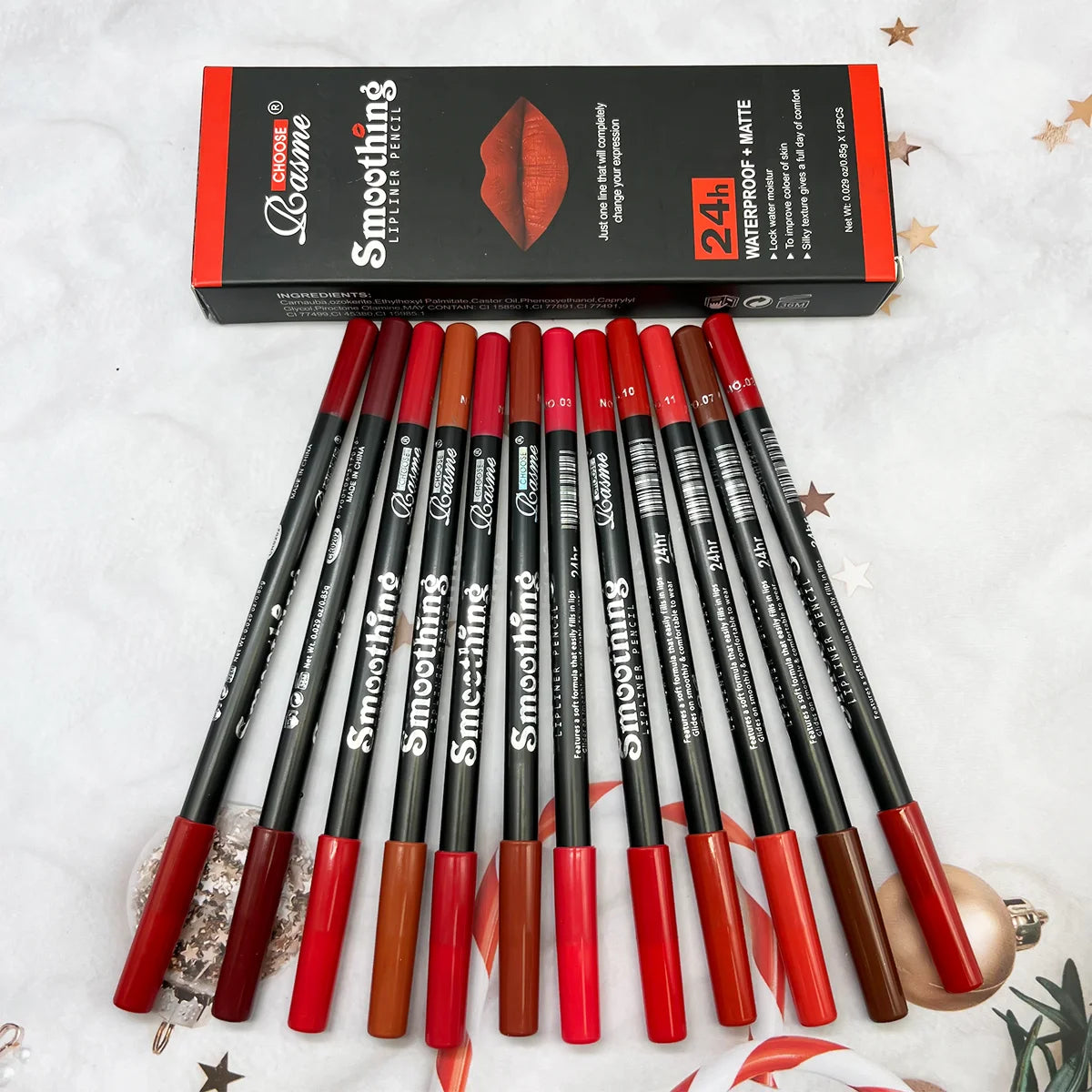 Long-Lasting Lipstick Set Lip Liner Pencil And Matte Lip Gloss — Red Family Shades | KIMLUD