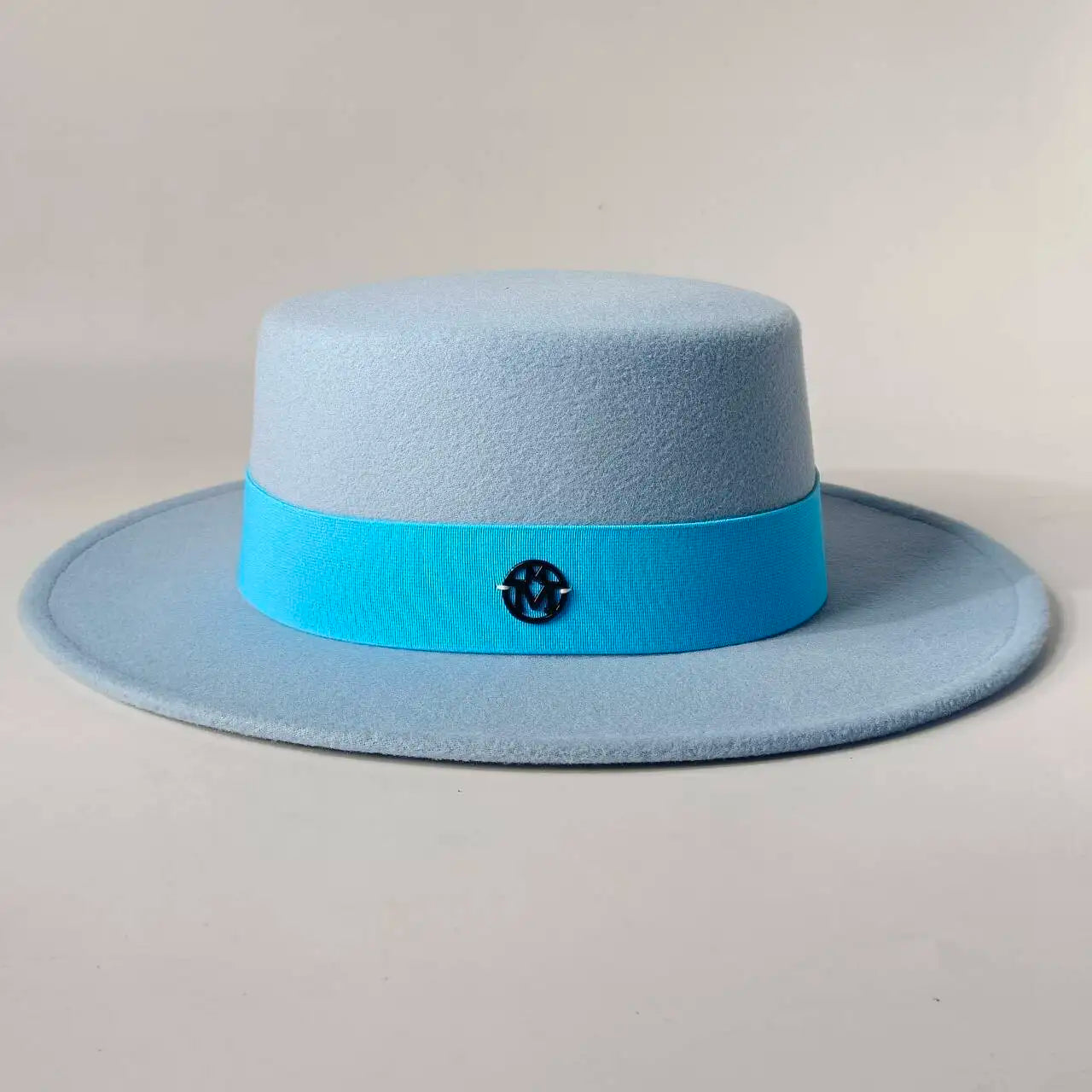 French Felt Flat-Top Wide-Brim Hat — Ivory | KIMLUD