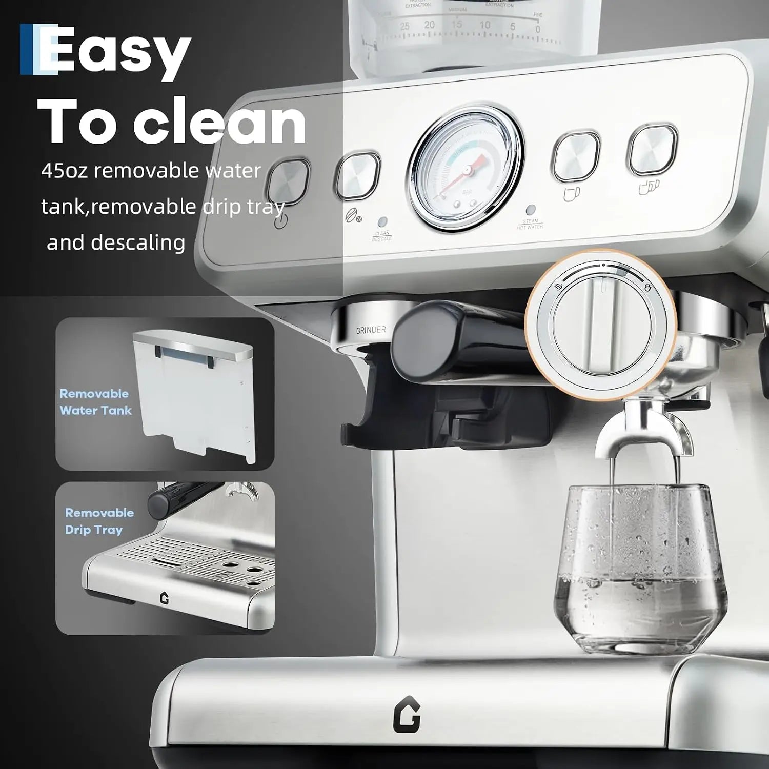 Coffee Machine – Conical Burr Grinder – 20 Bar | KIMLUD