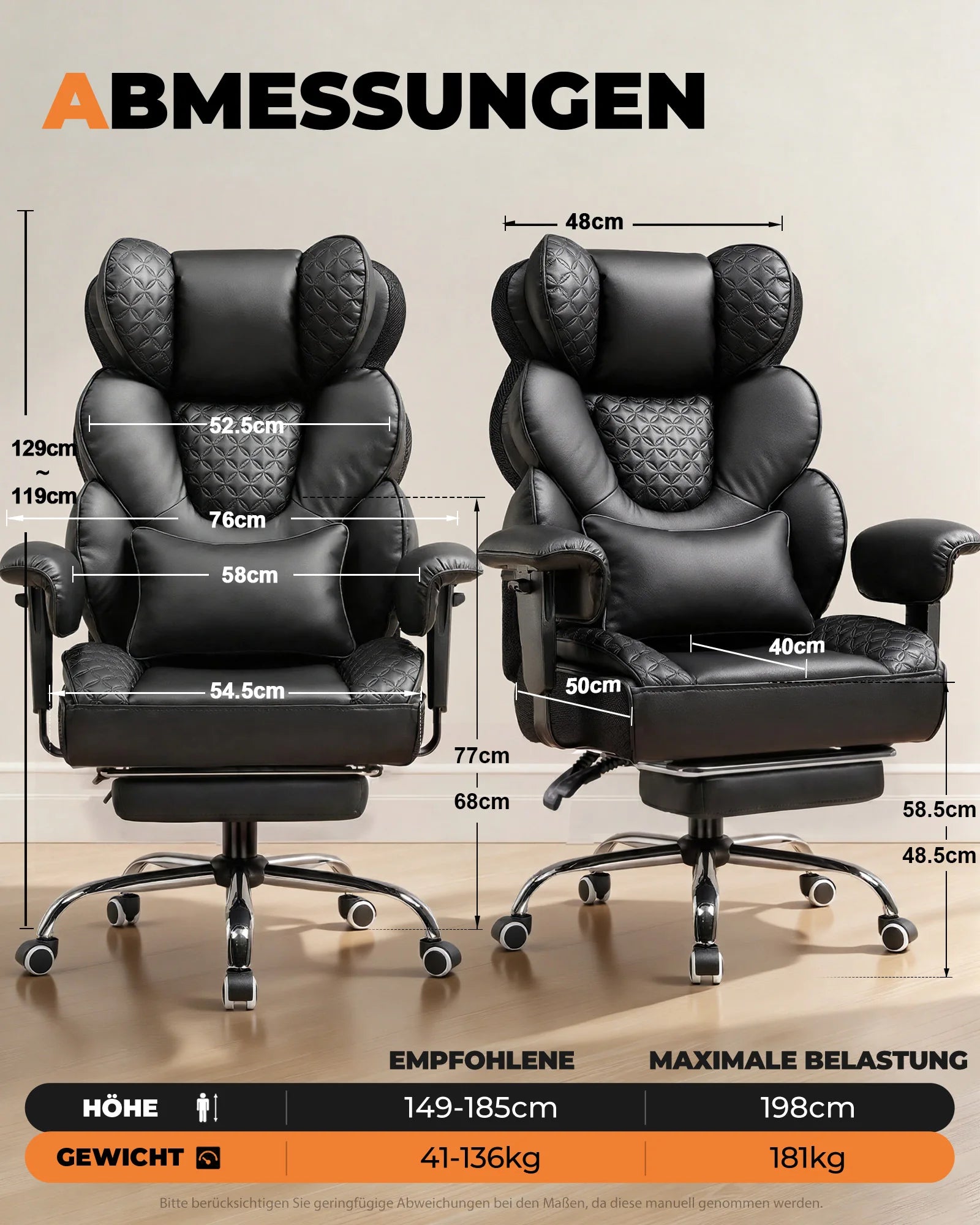 Gaming Chair – Ergonomic High Back – 400 Lb Capacity – Synthetic Leather | KIMLUD
