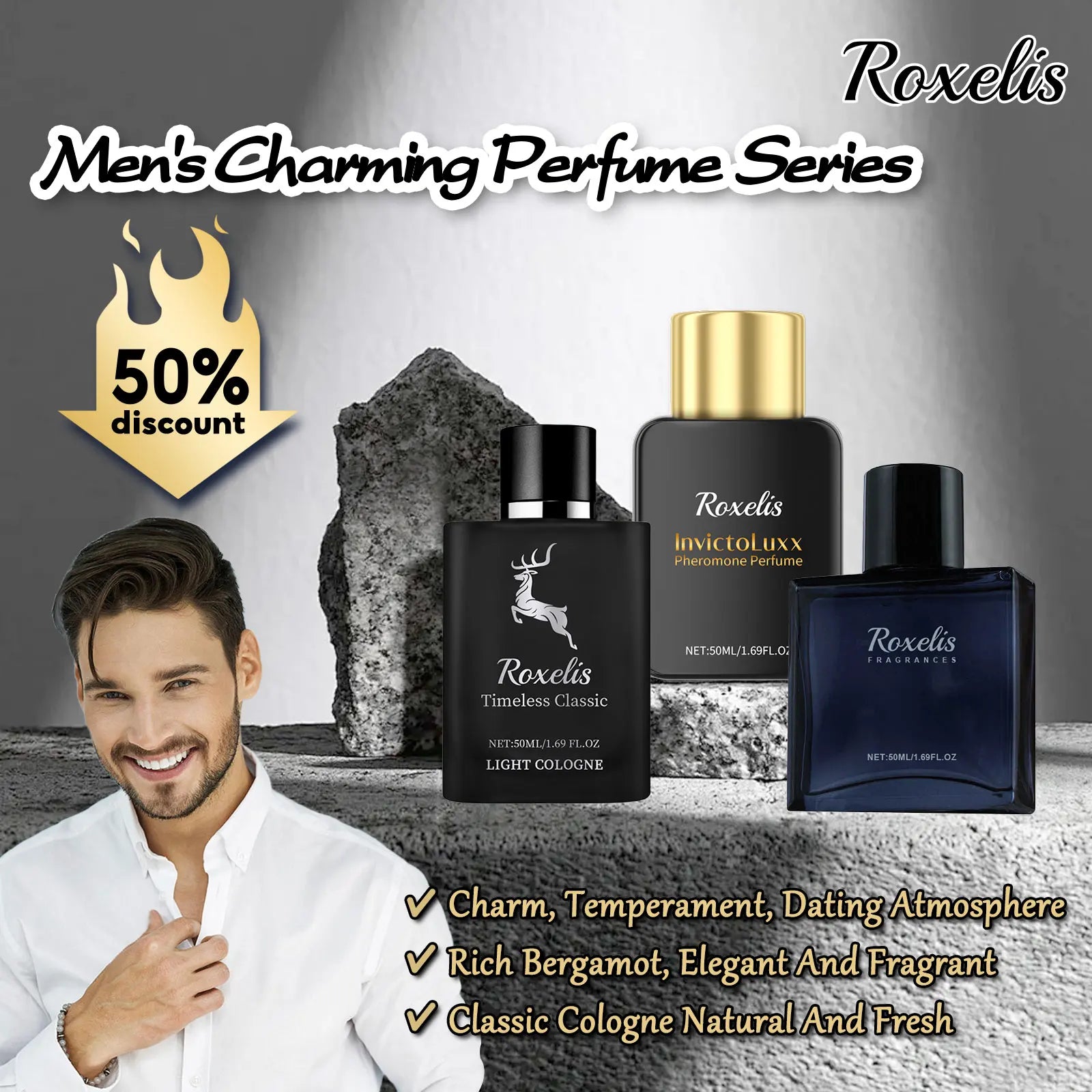 Crystal Glass Glamour Perfume Spray For Men — Clear | KIMLUD