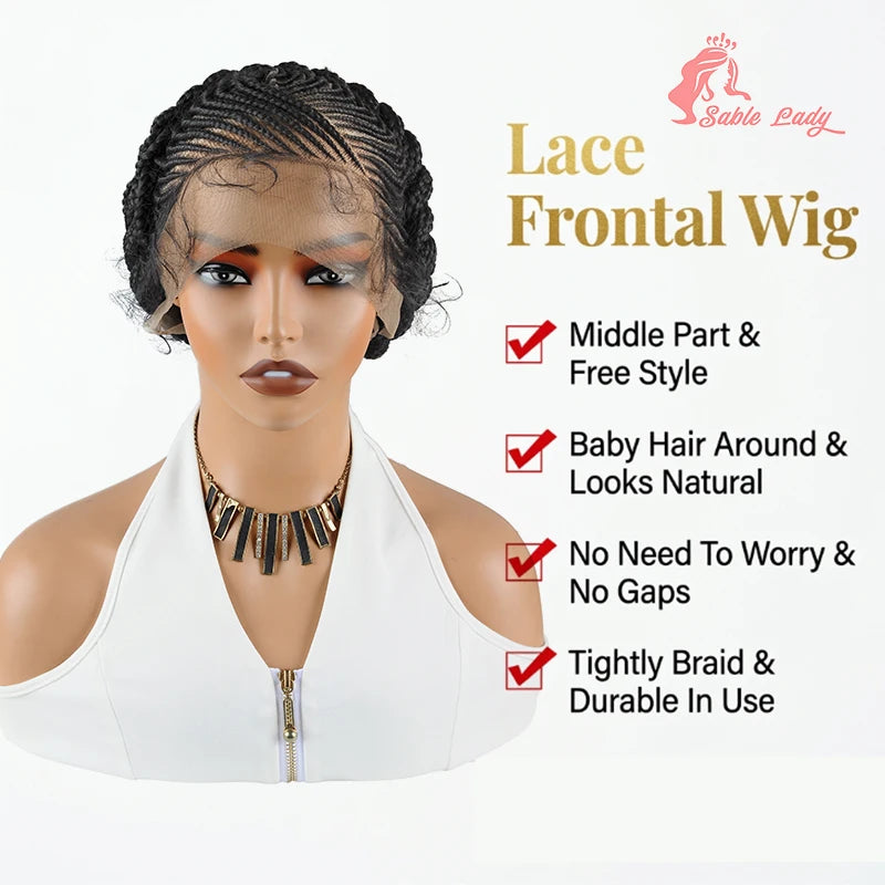 Braided Wig – HD Lace Front Glueless Updo – High Temperature Fiber | KIMLUD