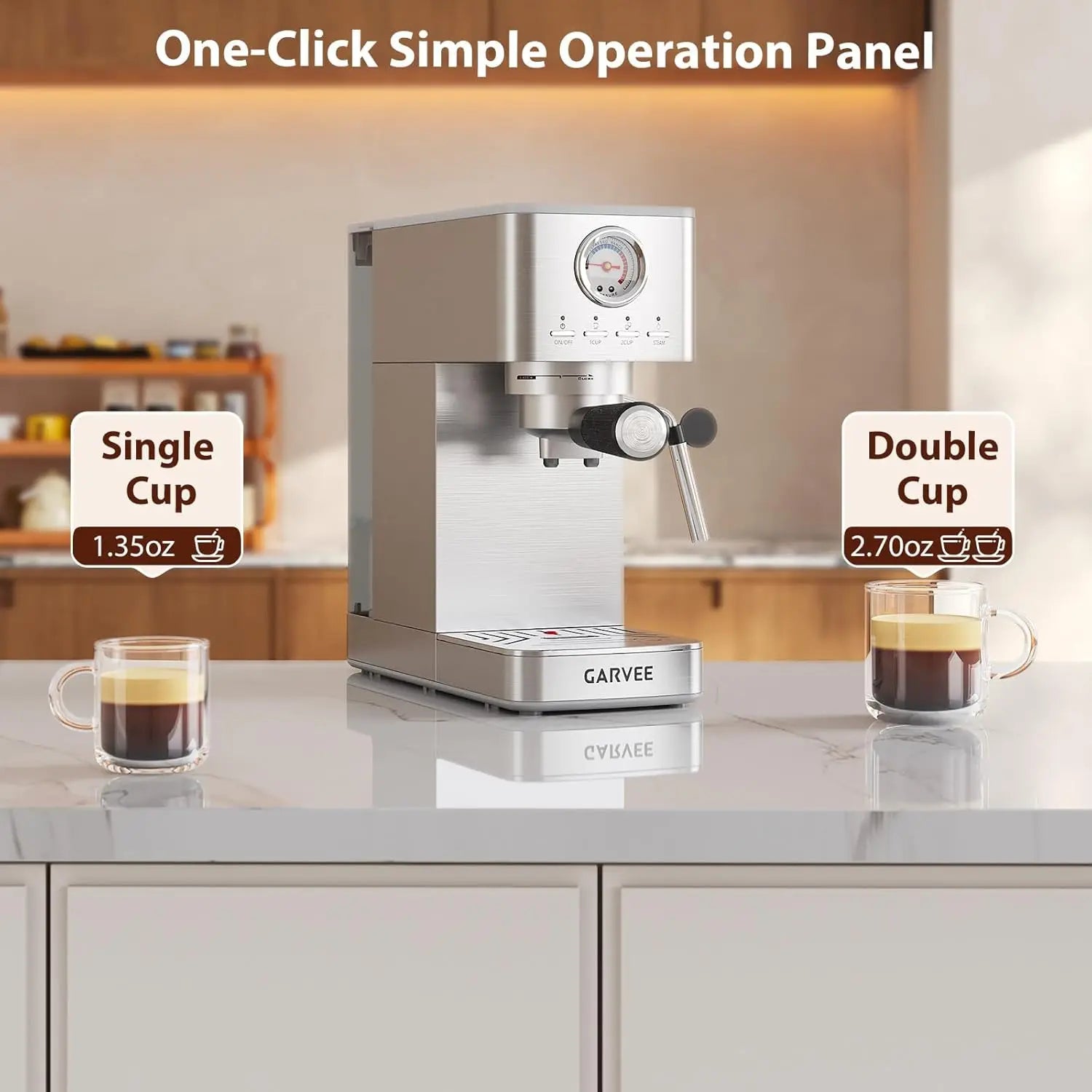 Espresso Machine – Compact Semi-Automatic – 1-2 Cups | KIMLUD