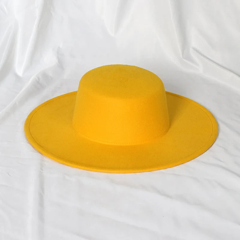 Flat top French fedora classic men's and women's jazz hat Panama hat church hat chapeau femme hats for woman