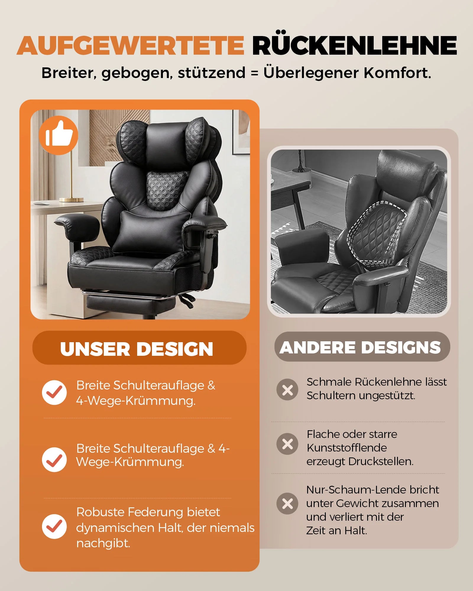 Gaming Chair – Ergonomic High Back – 400 Lb Capacity – Synthetic Leather | KIMLUD