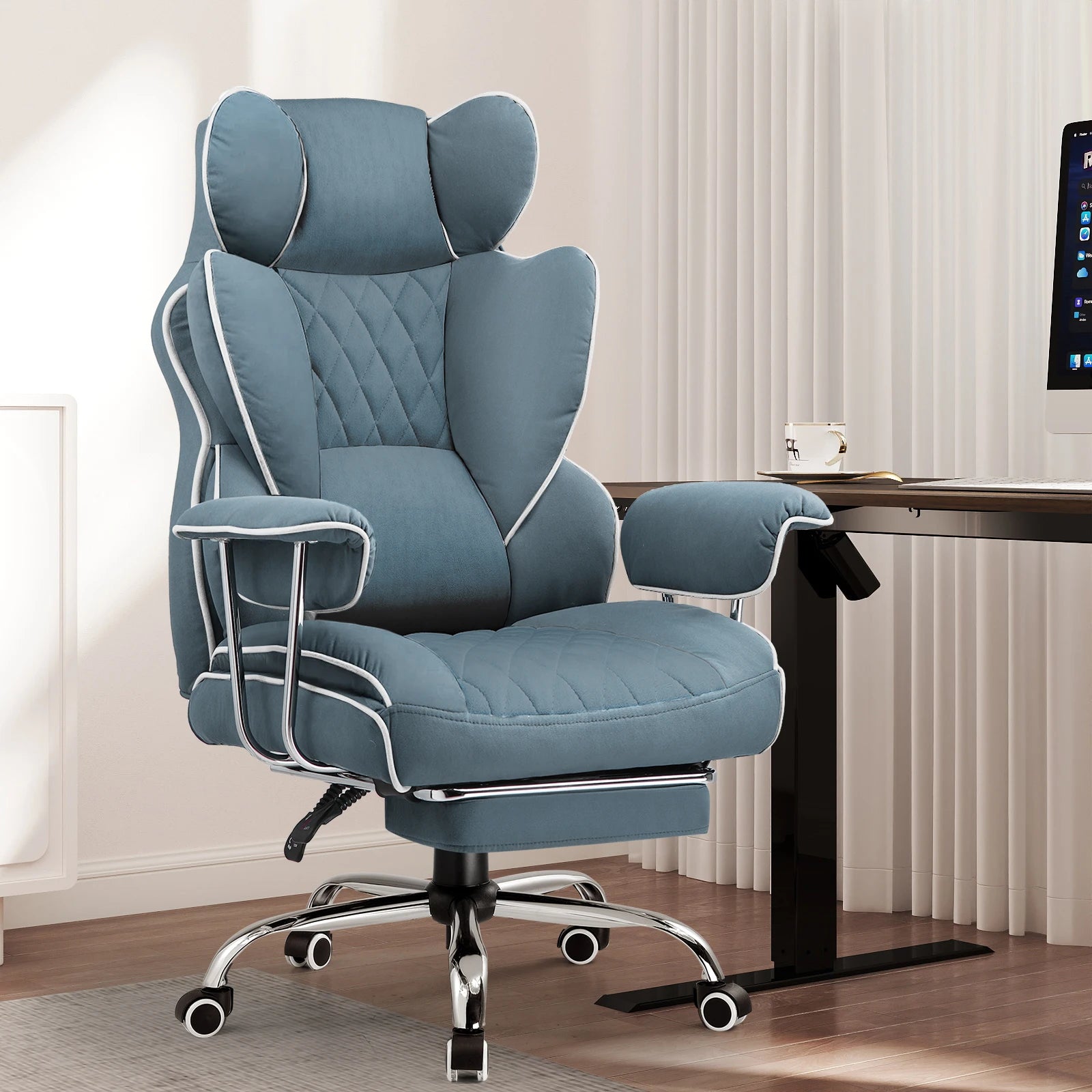 Gaming Chair – Pocket Spring Lumbar Support – Fabric – KIMLUD