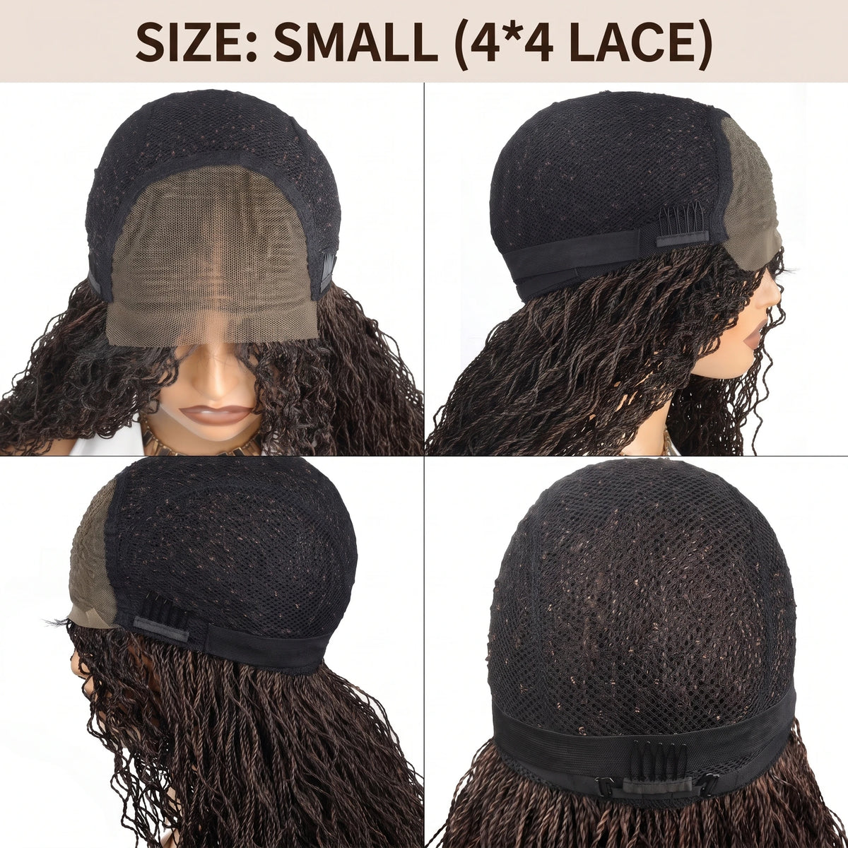 Micro Twist Braided Wig – Full Lace Front – High Temp Fiber – Light Brown | KIMLUD