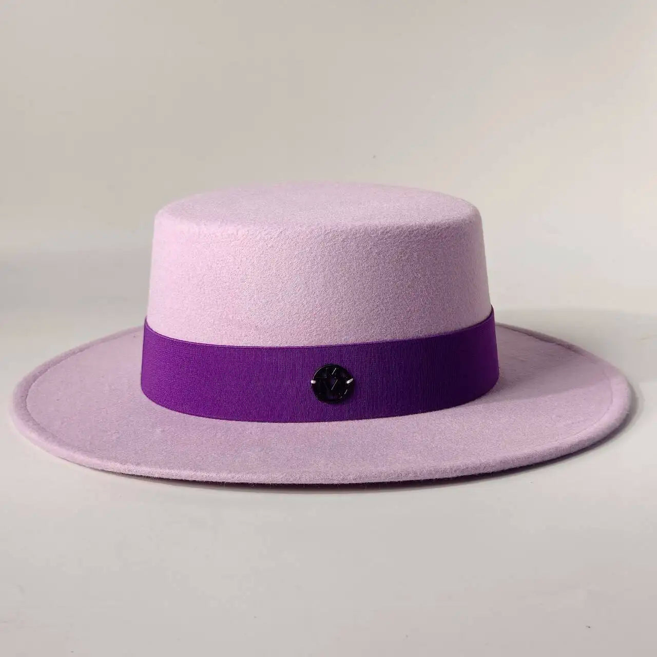 French Felt Flat-Top Wide-Brim Hat — Ivory | KIMLUD
