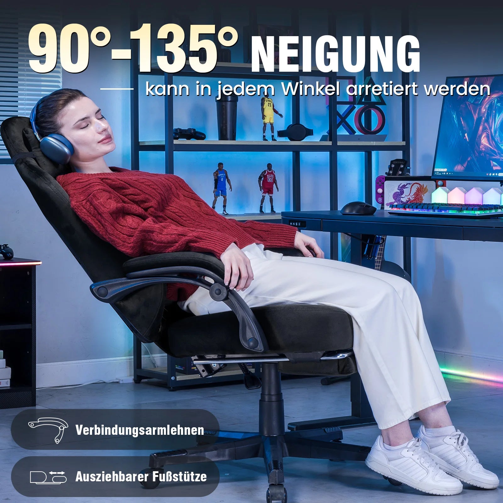 Gaming Chair – Ergonomic – Fabric | KIMLUD