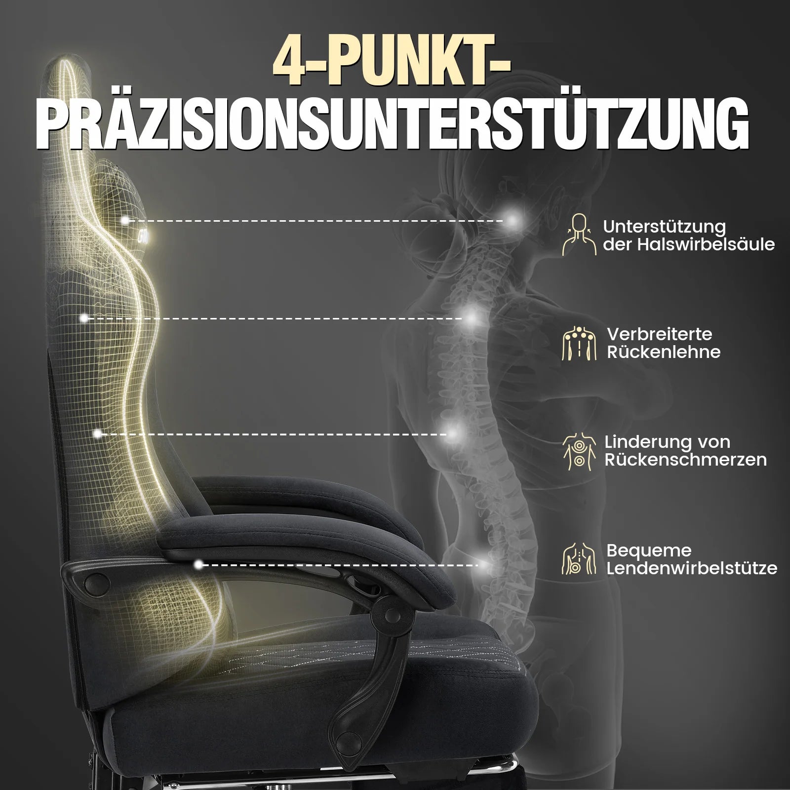 Gaming Chair – Ergonomic – Fabric | KIMLUD