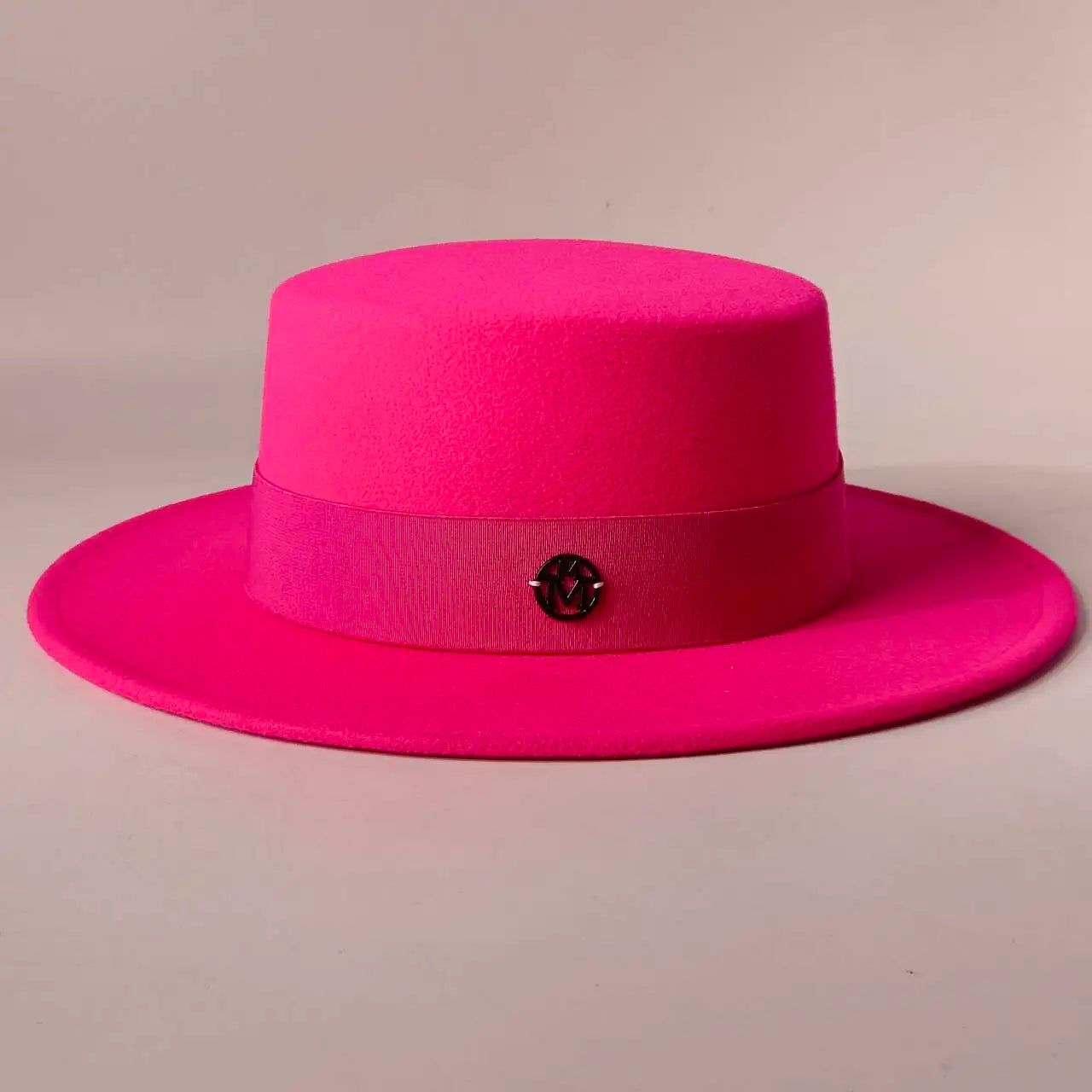 French Felt Flat-Top Wide-Brim Hat — Ivory | KIMLUD