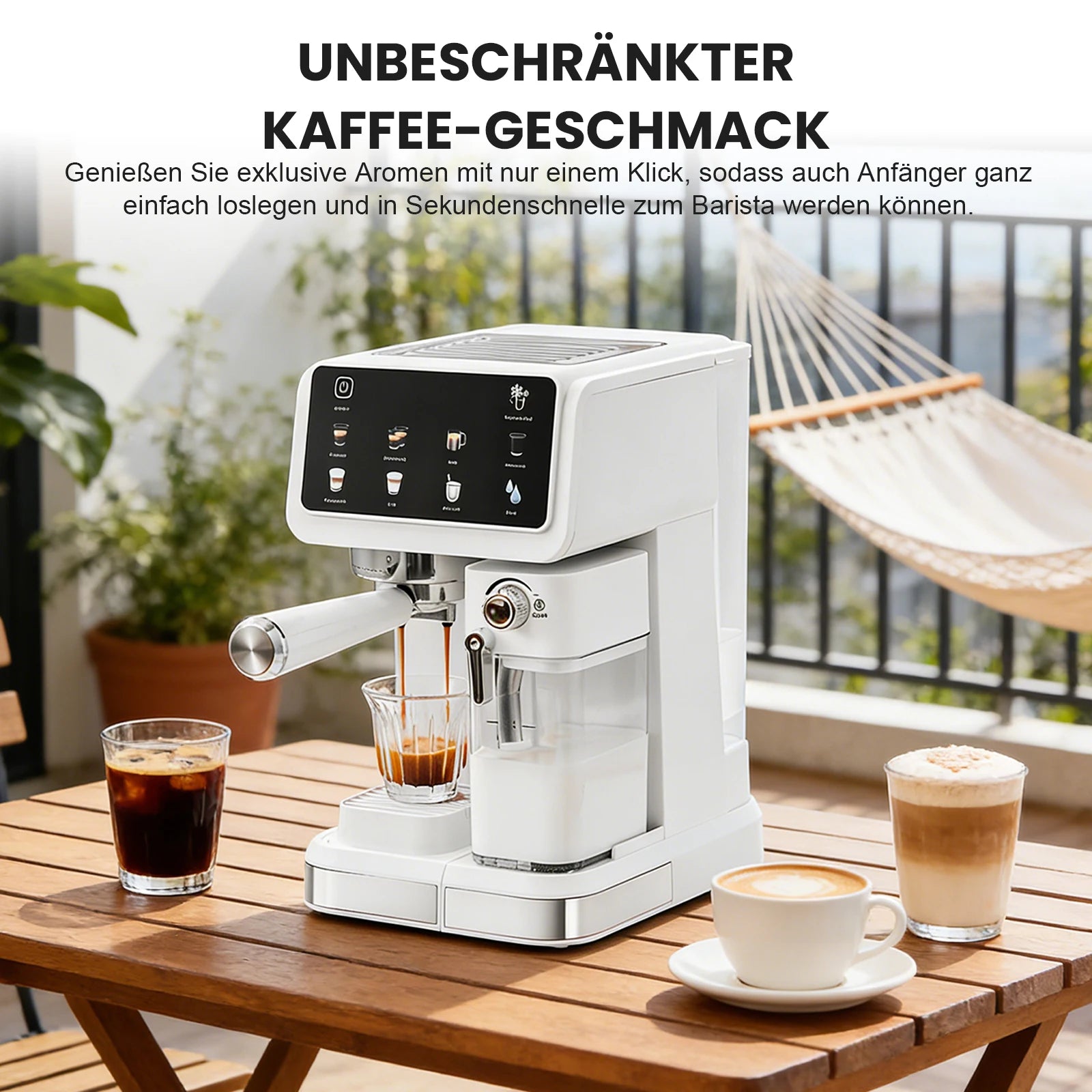 Espresso Coffee Maker – Automatic Portafilter – White | KIMLUD