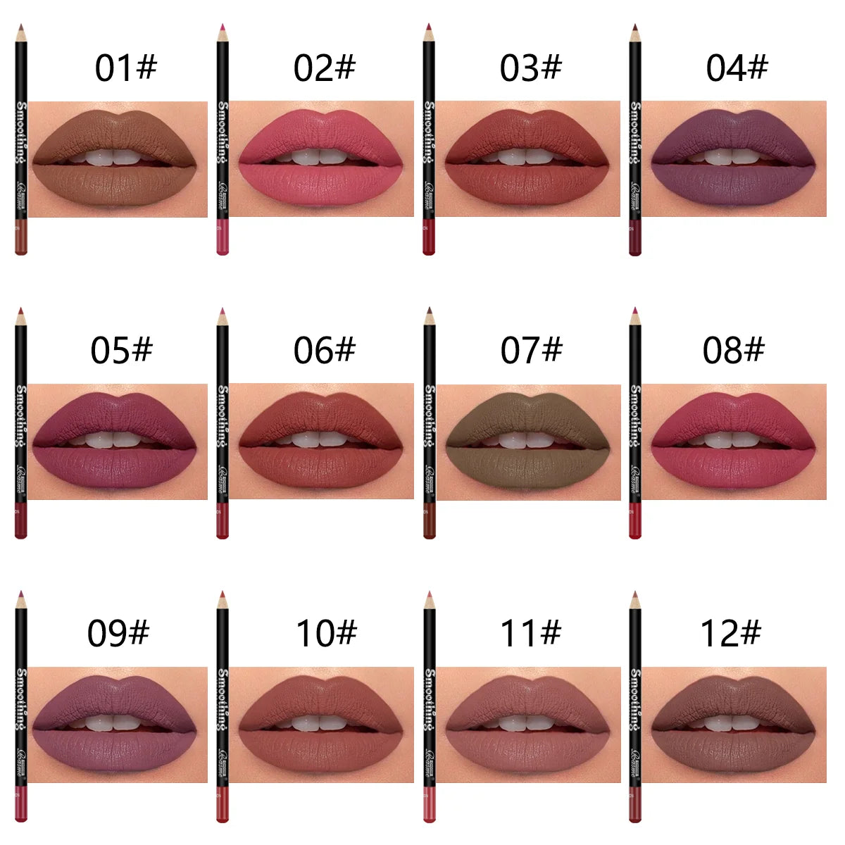 Long-Lasting Lipstick Set Lip Liner Pencil And Matte Lip Gloss — Red Family Shades | KIMLUD