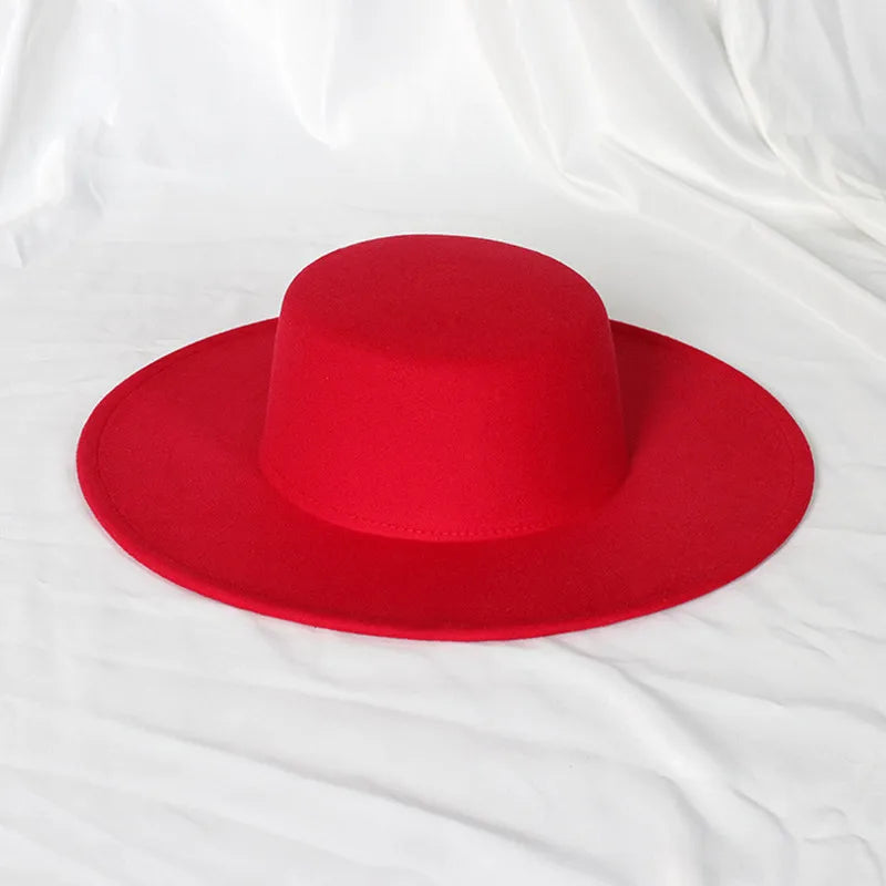 Flat top French fedora classic men's and women's jazz hat Panama hat church hat chapeau femme hats for woman