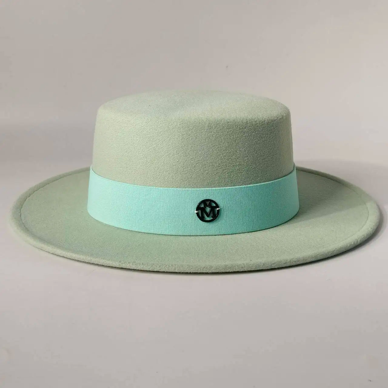 French Felt Flat-Top Wide-Brim Hat — Ivory | KIMLUD