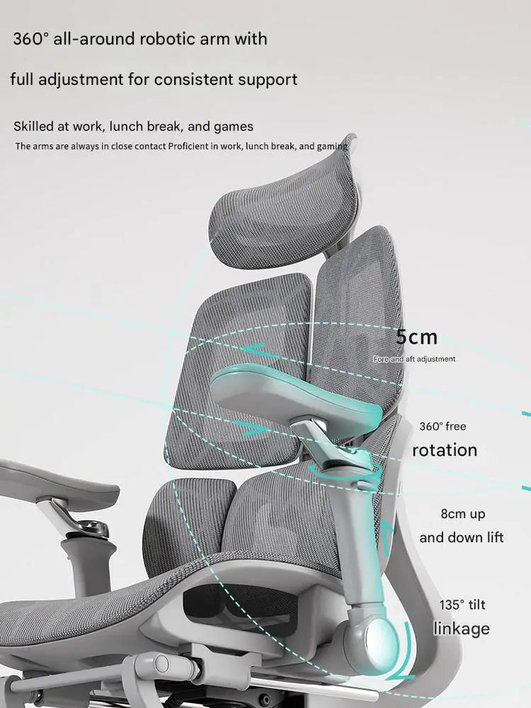 Ergonomic Office Chair With Lumbar Support And Adjustable Height And Swivel — Gray | KIMLUD