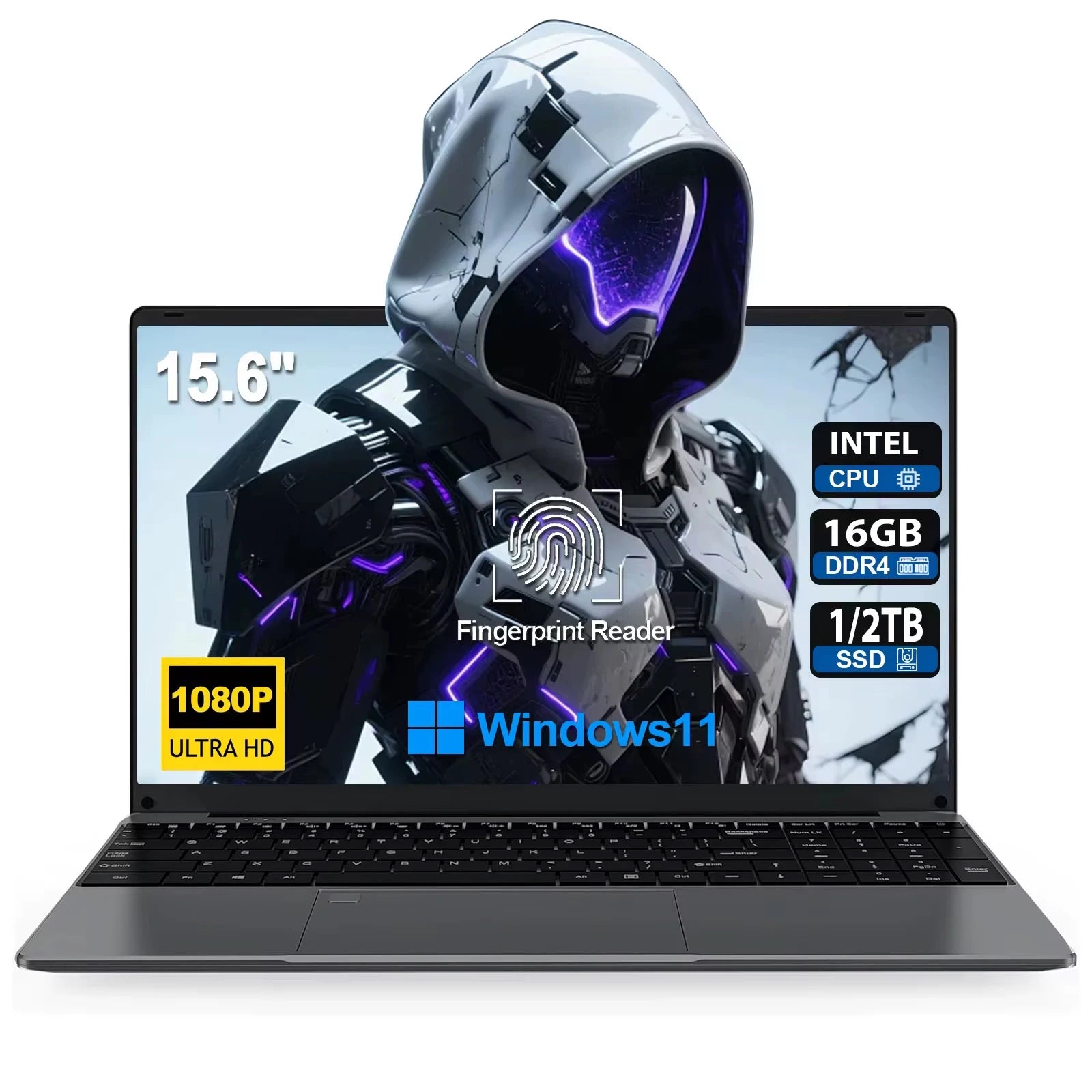 Windows 11 Laptops Computer Gaming Intel Core 5005U Computer 16GB RAM 1/2TB SSD Fingerprint Unlock 15.6" 1920*1080 Notebook PC