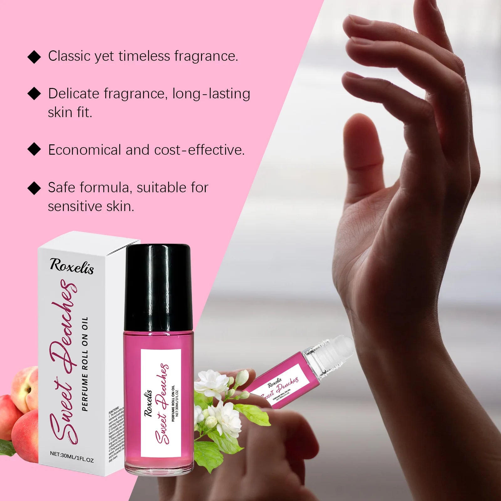 Pheromone Roller Ball Perfume Long Lasting Peach Scent — Peach Pink | KIMLUD