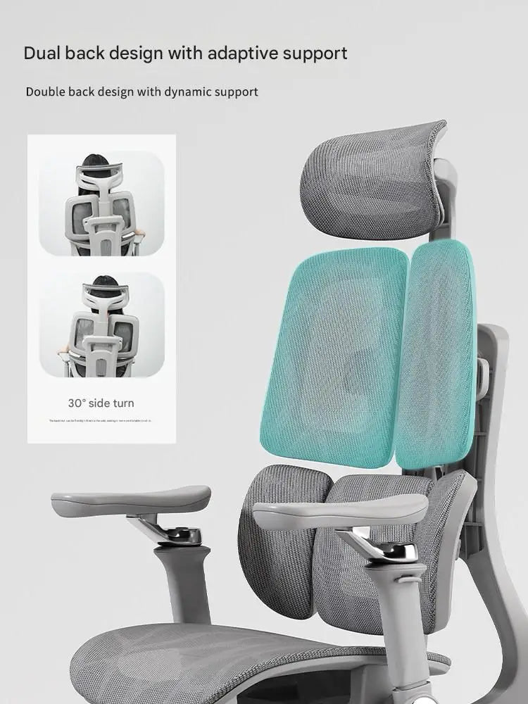 Ergonomic Office Chair With Lumbar Support And Adjustable Height And Swivel — Gray | KIMLUD