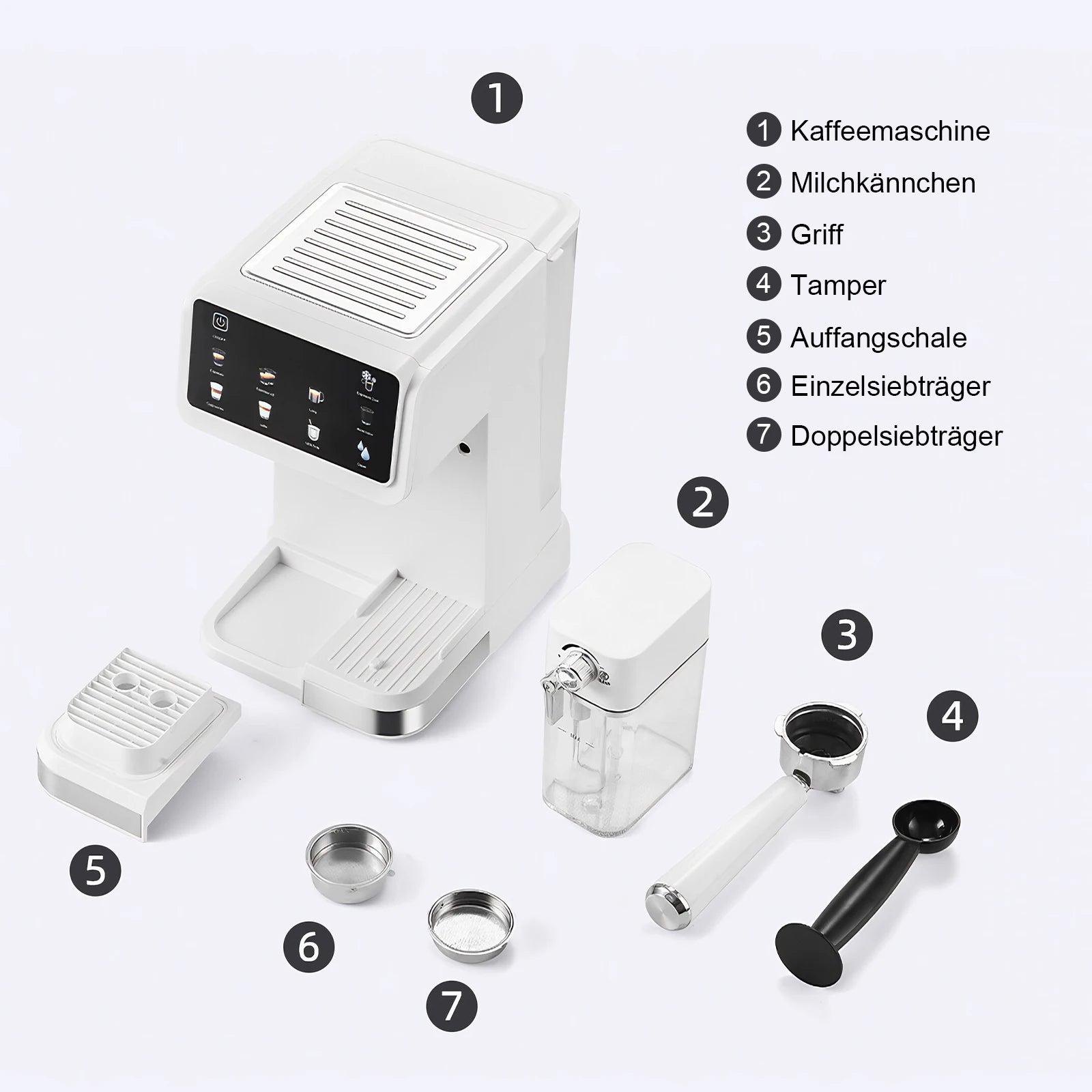 Espresso Coffee Maker – Automatic Portafilter – White | KIMLUD