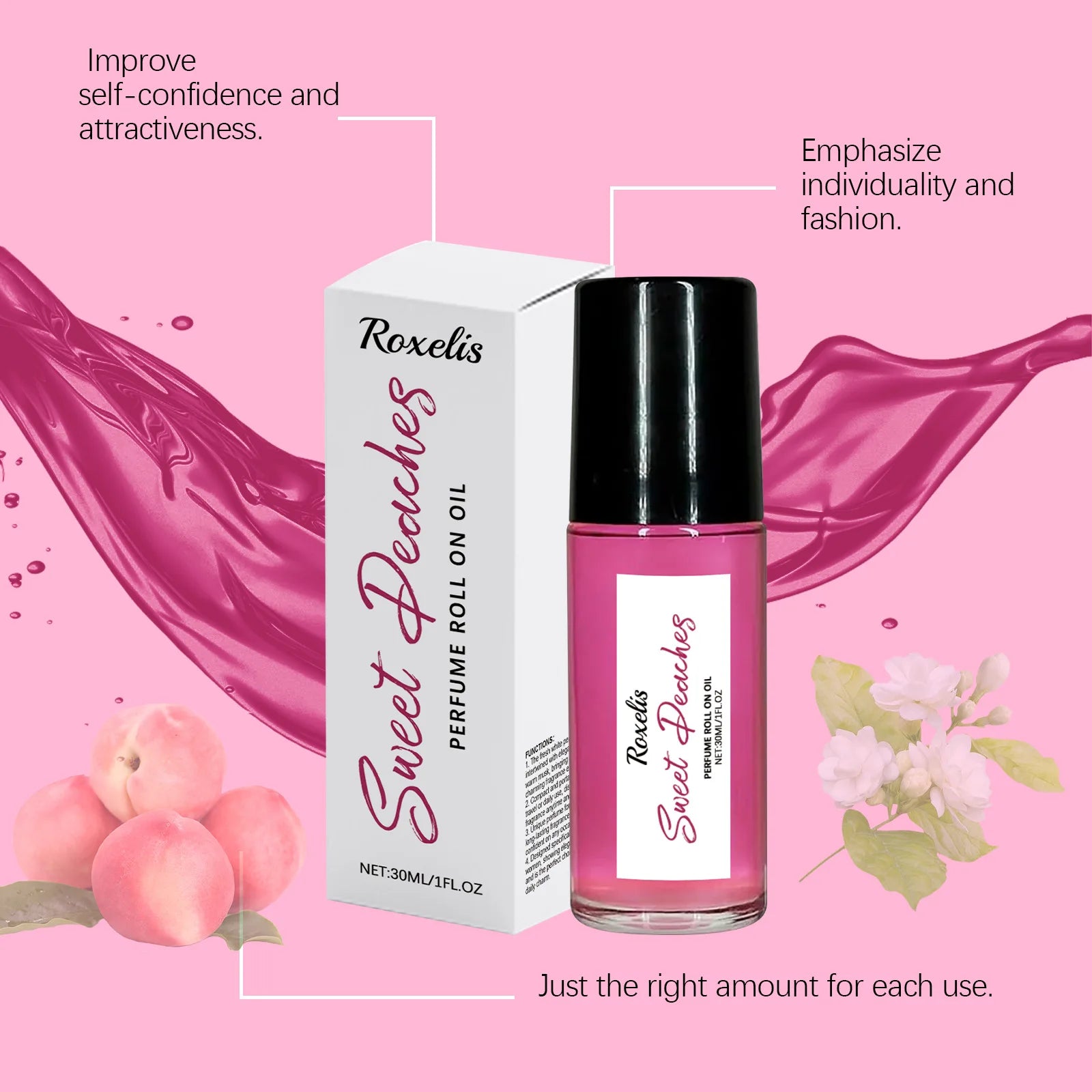Pheromone Roller Ball Perfume Long Lasting Peach Scent — Peach Pink | KIMLUD