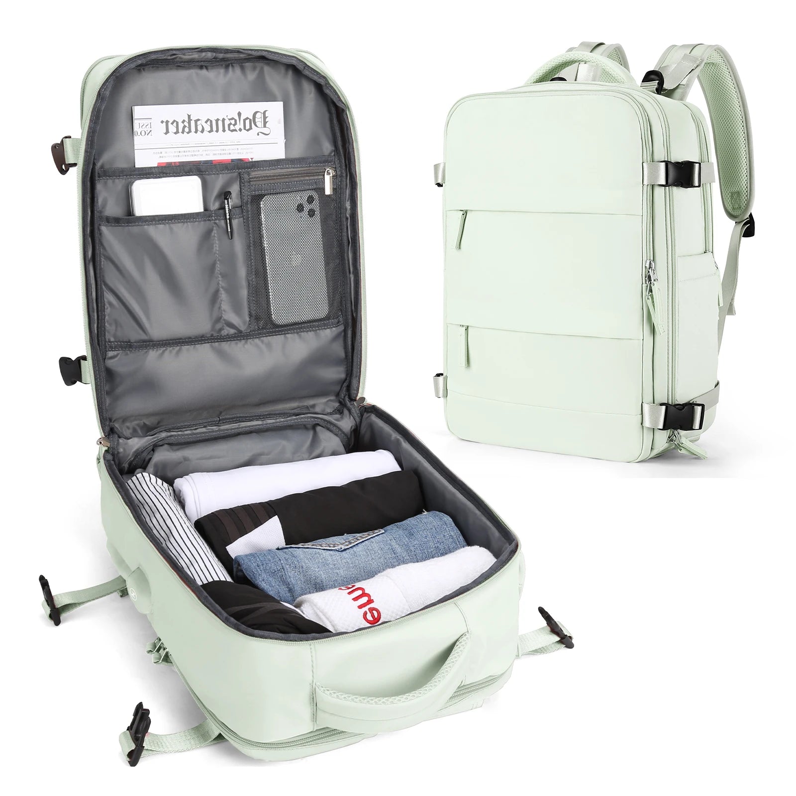 Large Travel Backpack for Men,Airline Flight Approved Waterproof Laptop Backpack,Anti Theft Carry on Backpack, Hiking Backpack