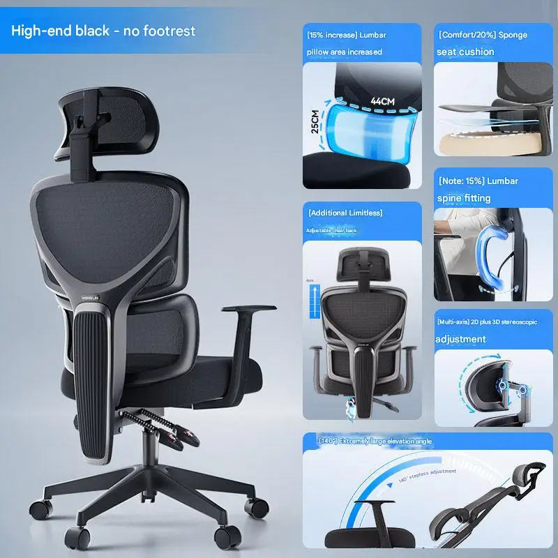 Ergonomic Gaming Chair With Lumbar Support And Breathable Mesh Back — Pale Gray | KIMLUD
