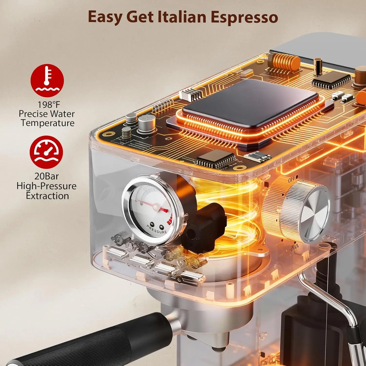 Espresso Machine – Compact Semi-Automatic – 1-2 Cups | KIMLUD