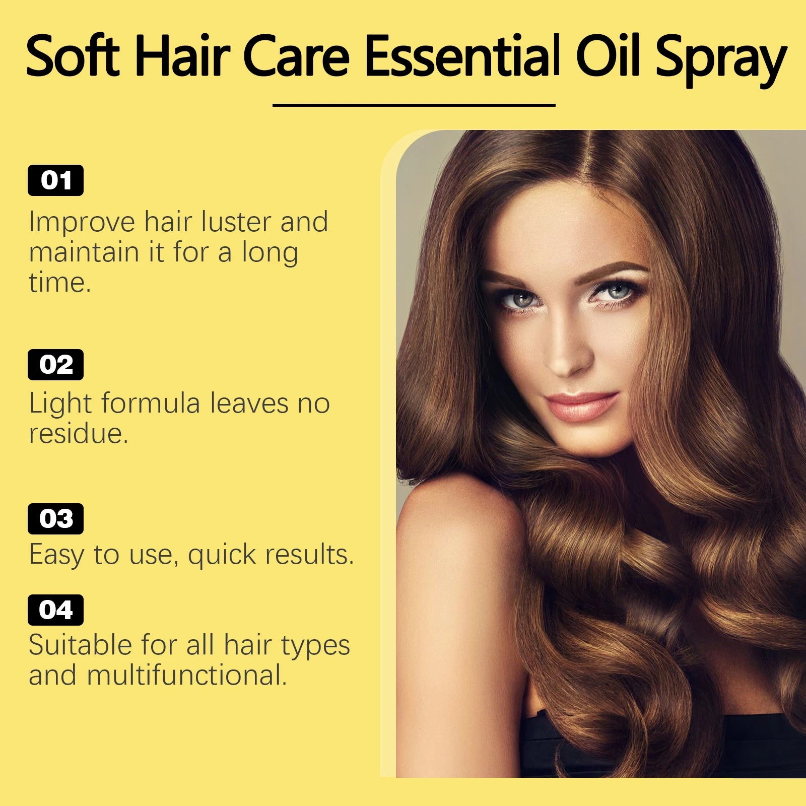 Hoegoa 100ml Hair Care Serum Oil Spray Nourish Scalp Smooth Hair Shine Conditioner Repair Dry Breakage Soften Hair Essential Oil