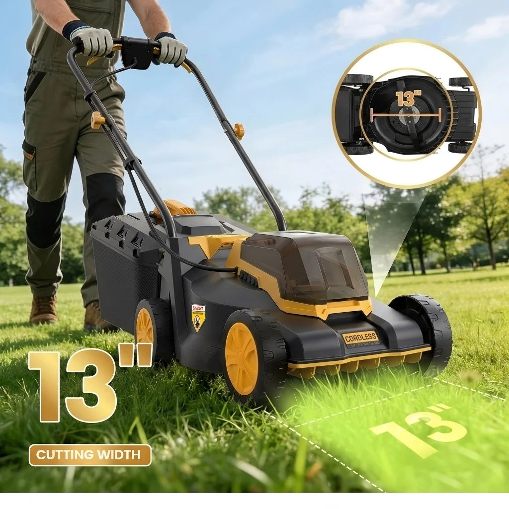 Cordless Lawn Mower – 3-Position Height Adjustment – Foldable | KIMLUD