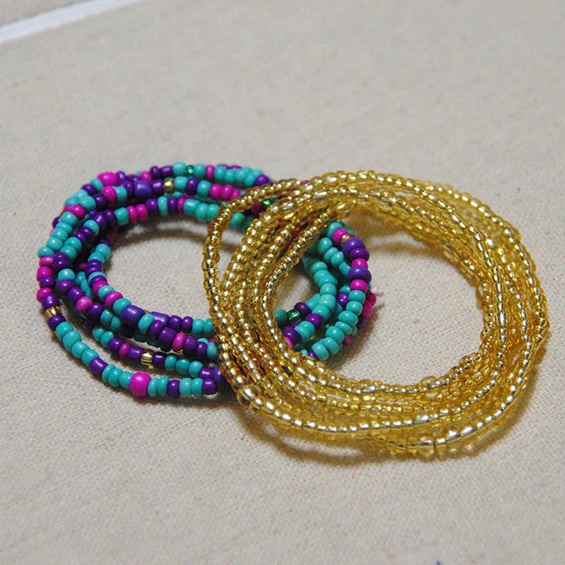 Acrylic Waist Bead Set Two-Piece — Multicolor | KIMLUD