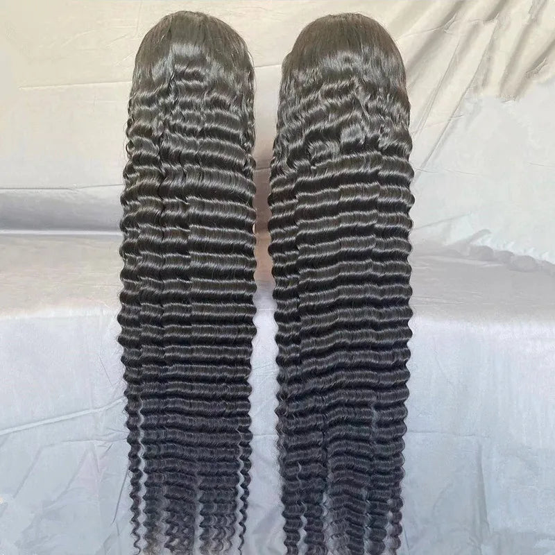 Human Hair Lace Front Wig 13x4 Deep Wave Glueless — Natural Color | KIMLUD