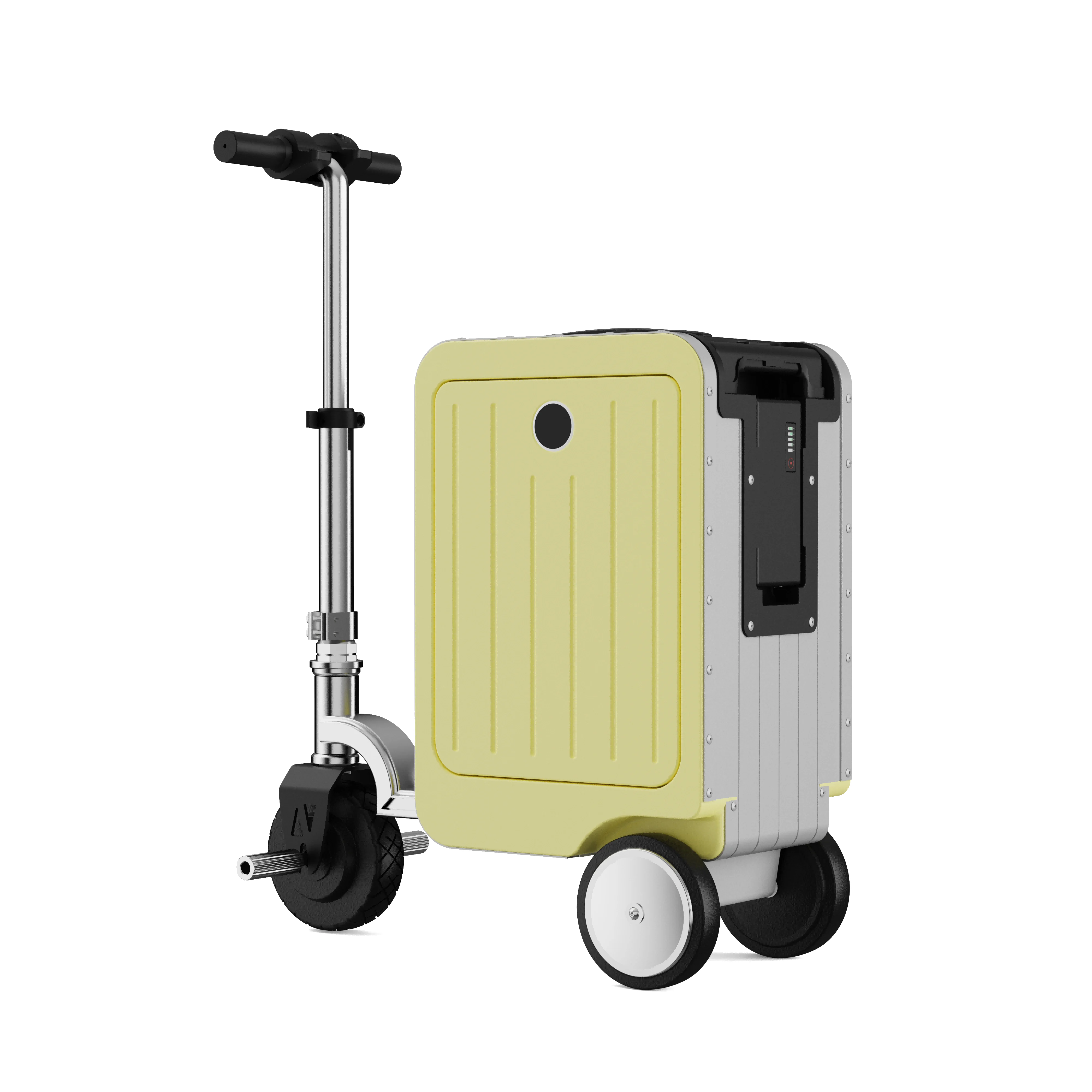 Smart ABS Luggage 20-Inch With Electric Compartment — Black | KIMLUD