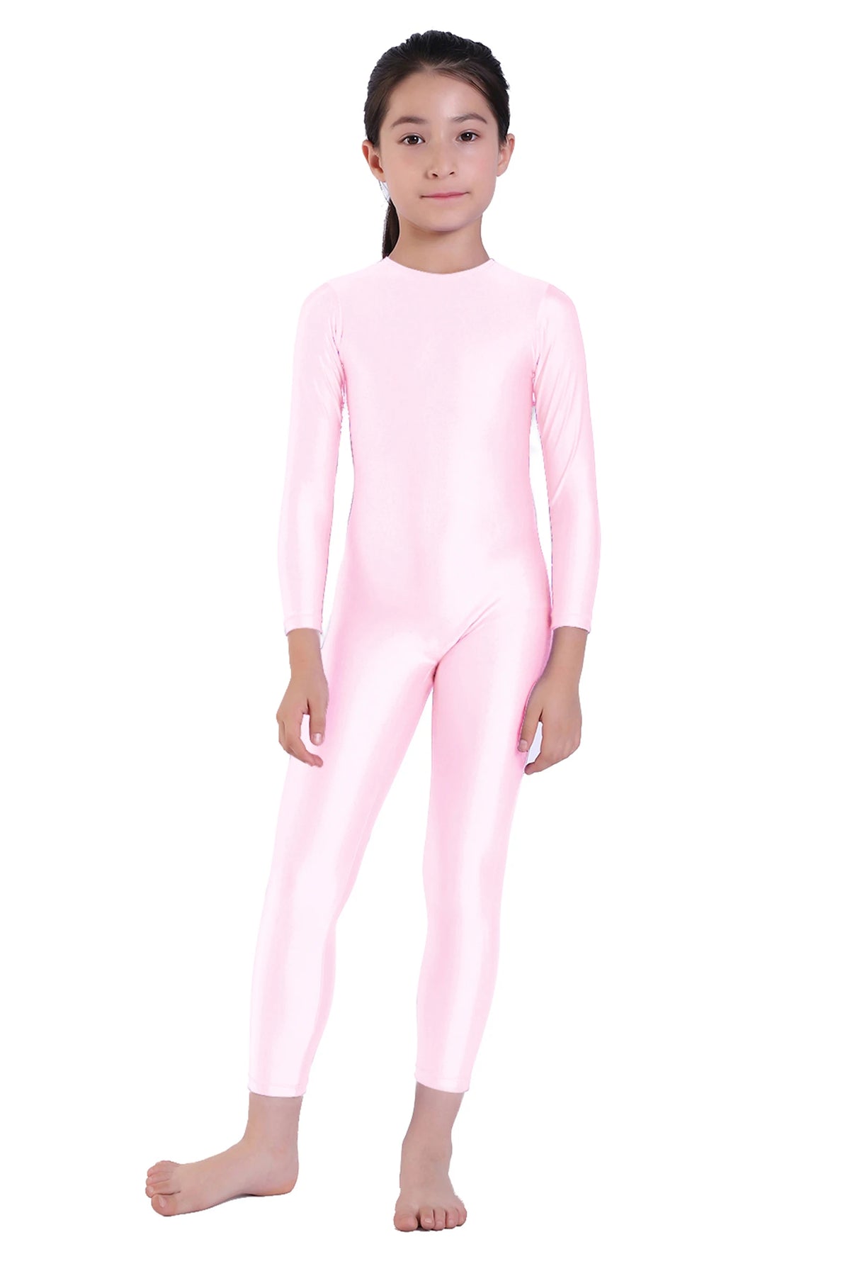 Kids Unitard – Long Sleeve – Nylon Spandex – Black | KIMLUD