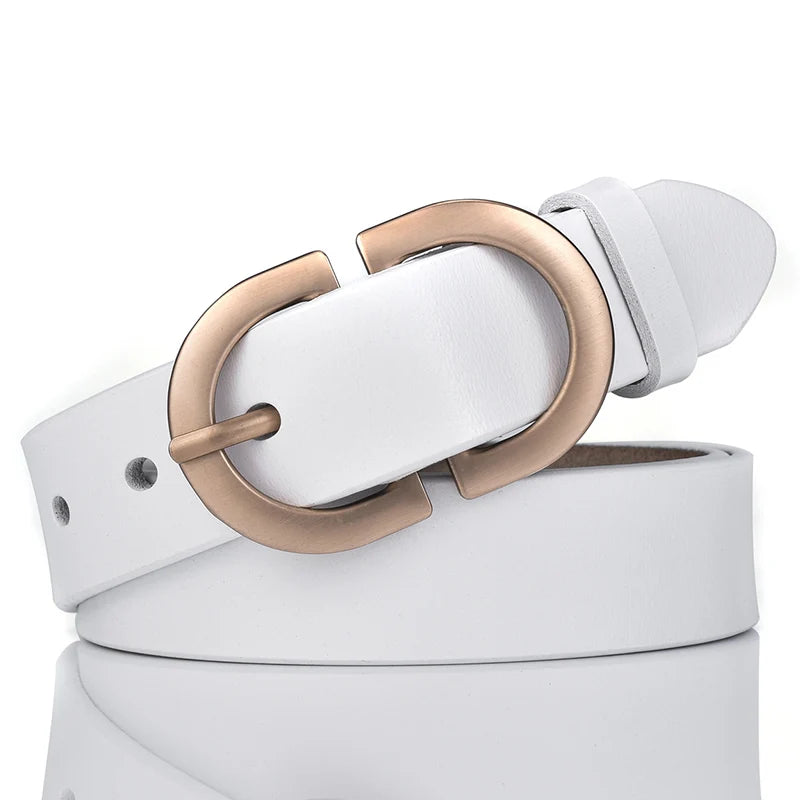Genuine Premium Leather Solid Belt — Natural | KIMLUD