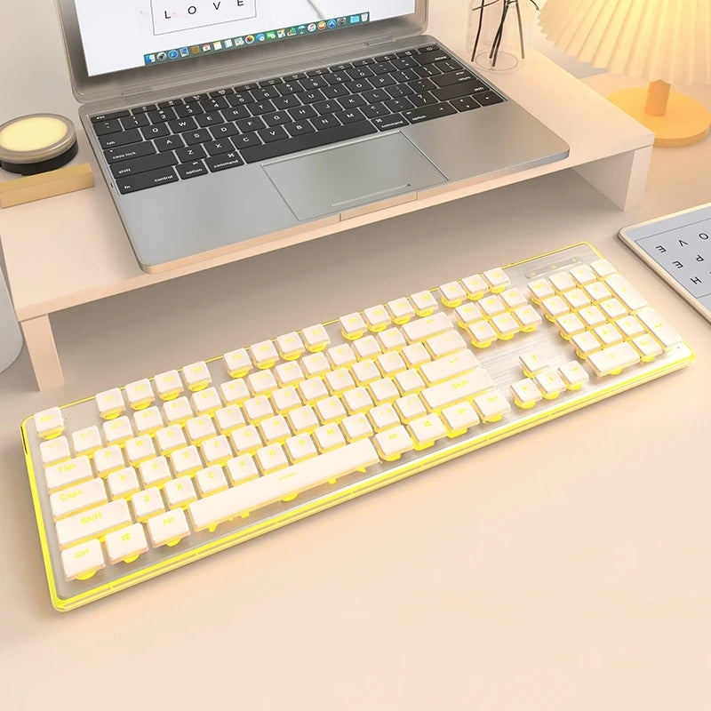 Metal Chassis Keyboard And Mouse Set Ultra-Thin Wireless Mechanical — Matte Black | KIMLUD