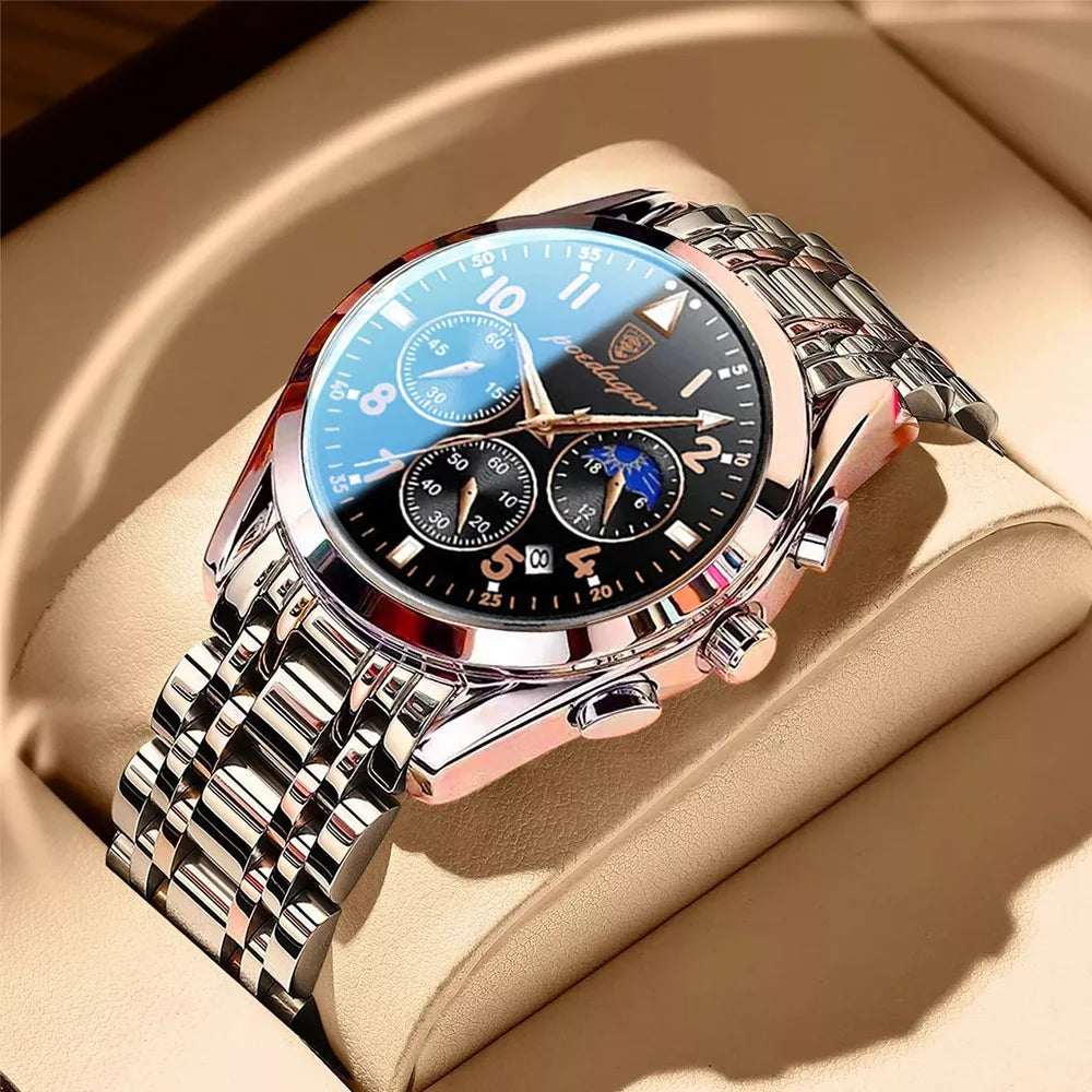 POEDAGAR 816 Men Watches New Reloj Fashion Waterproof Luminous Luxury Men's Clock Relogio Masculino Quartz Wristwatches for Gift
