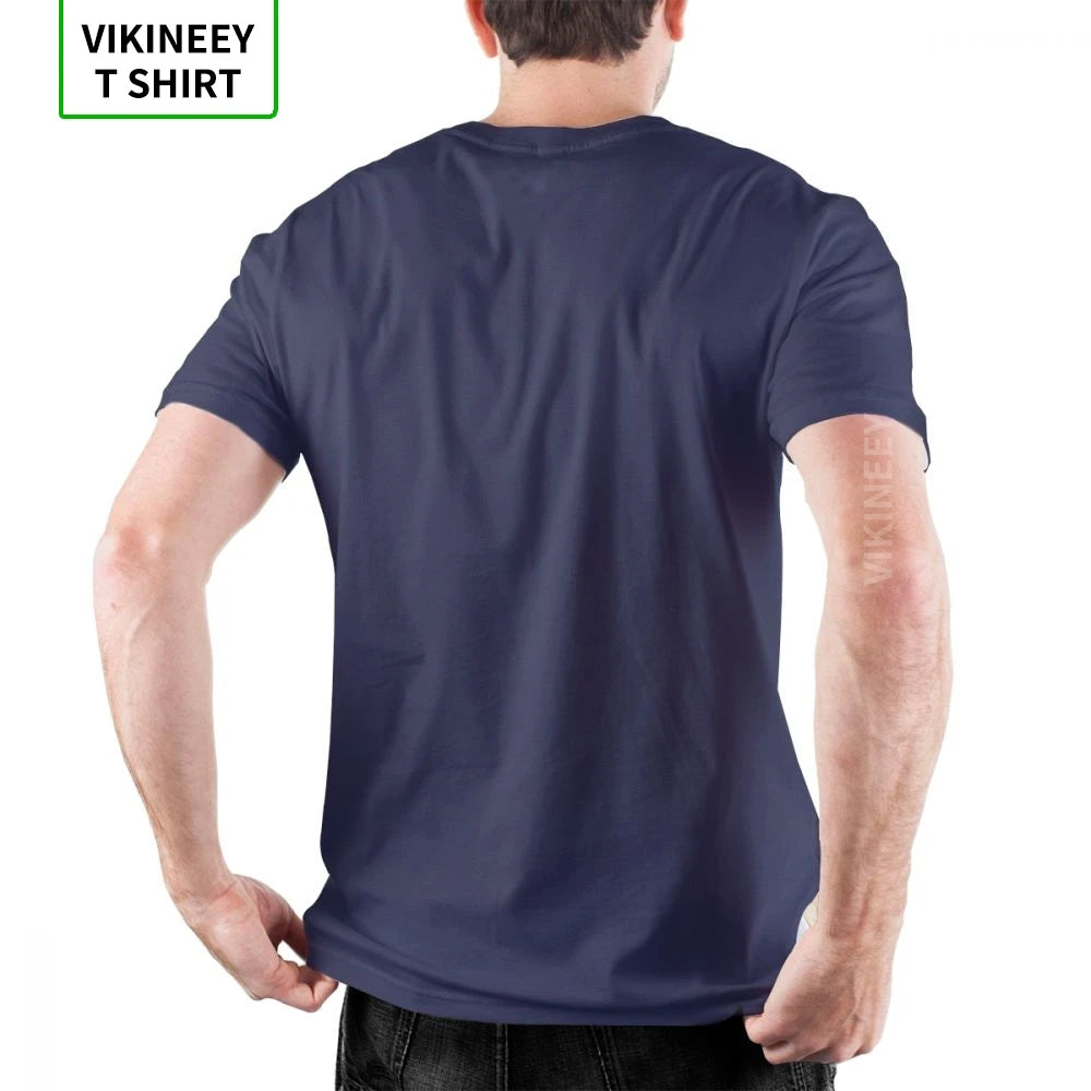 Men's T Shirt – Mechanic Car Print – Cotton Short Sleeve – Black | KIMLUD